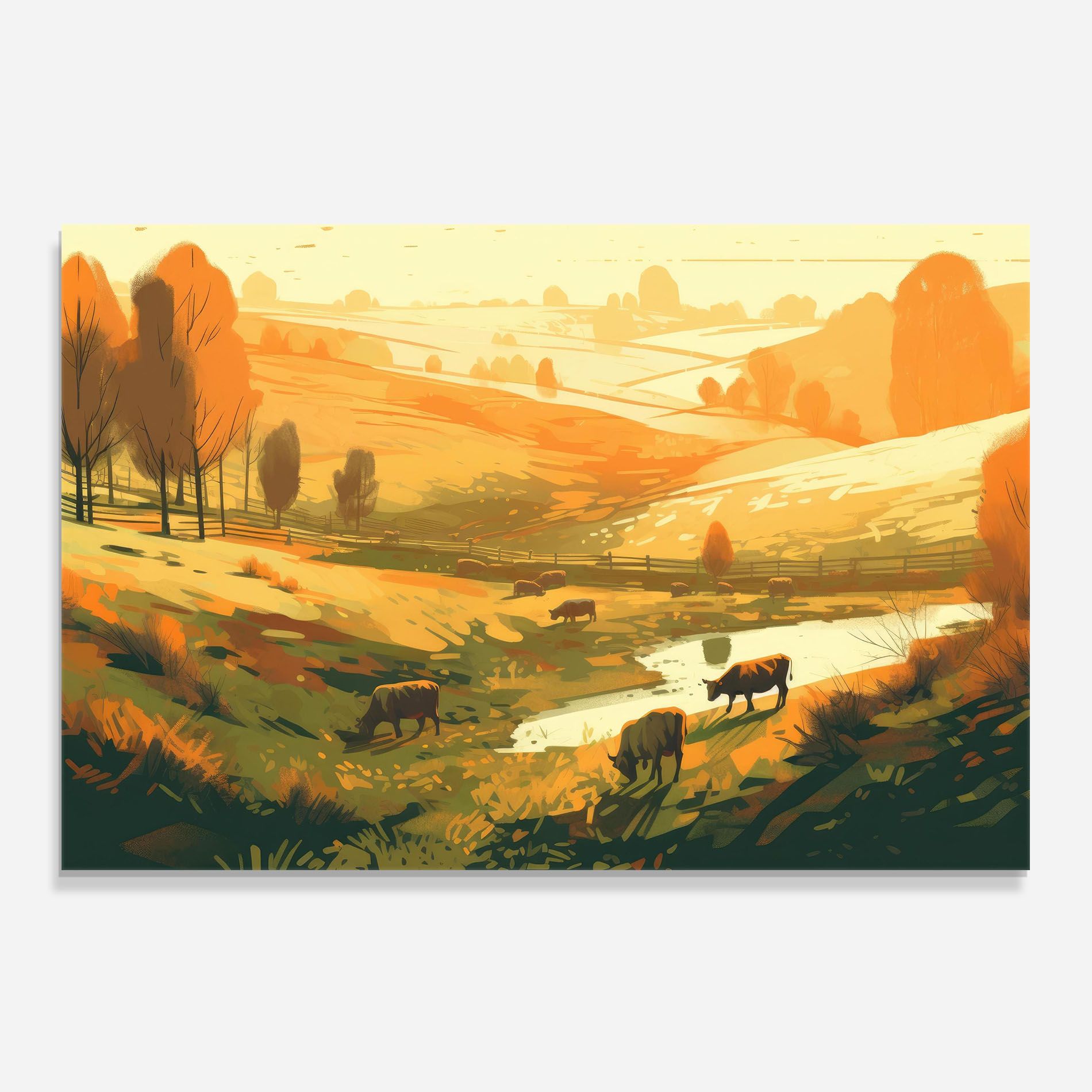 Cows Sunlight Art mockup 0