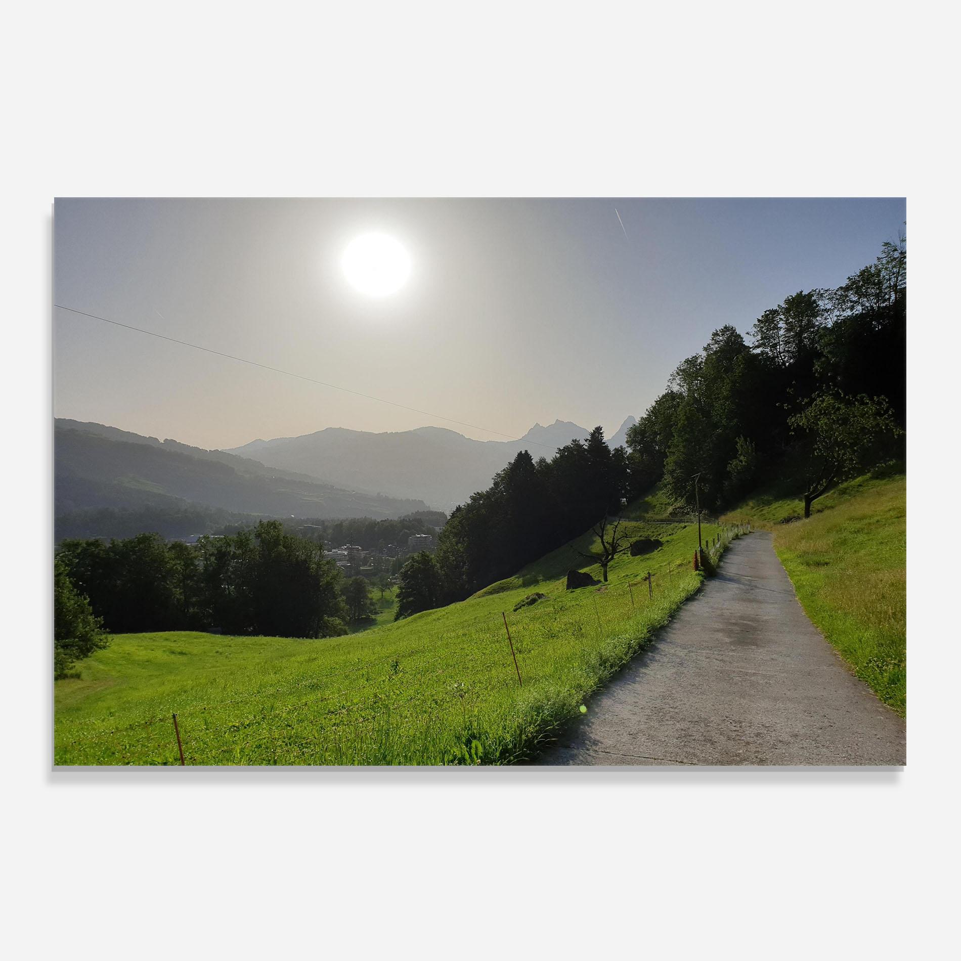 Стъклен панел за кухня Foggy Rural Road mockup 0