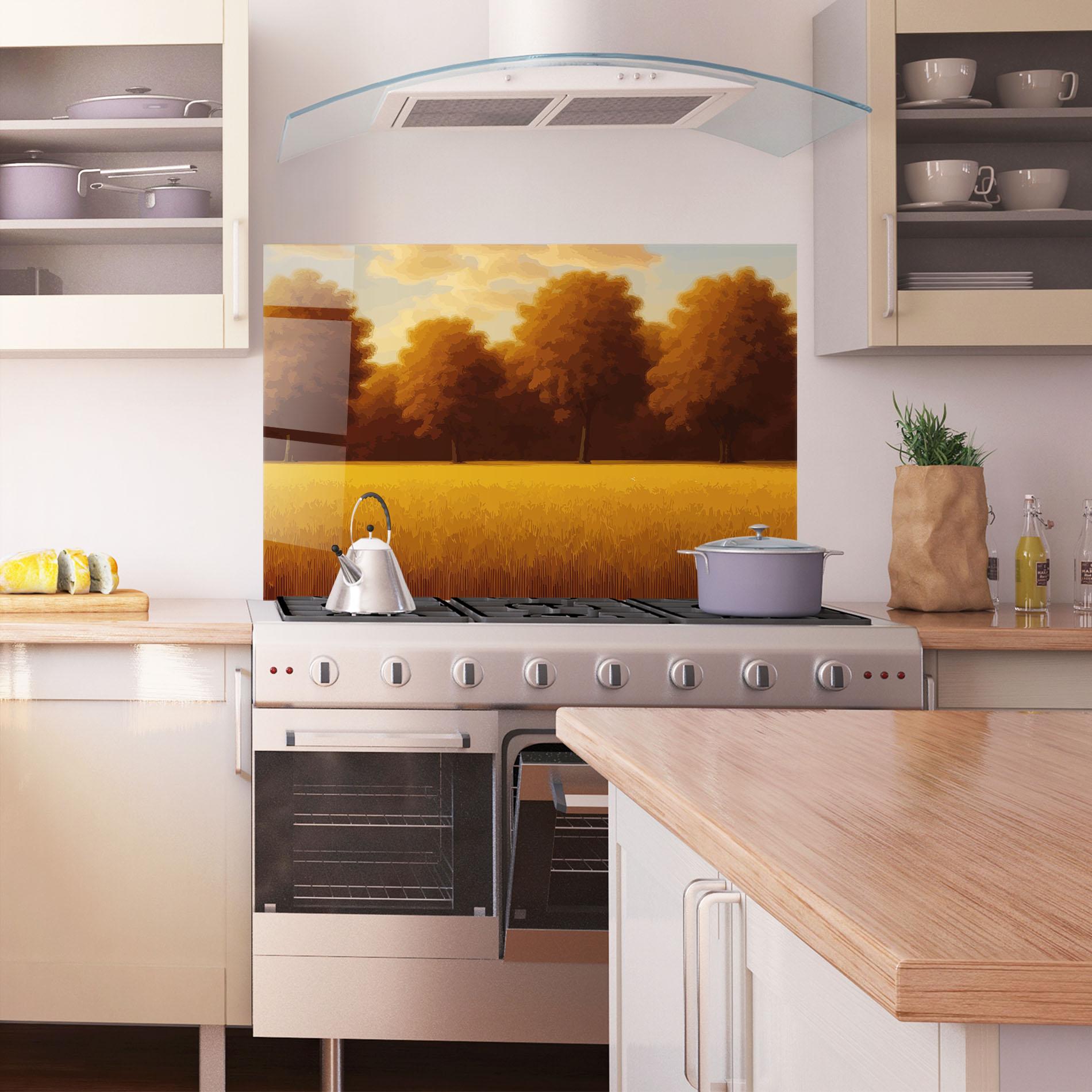 Стъклен панел за кухня Autumn Country Tree mockup 1