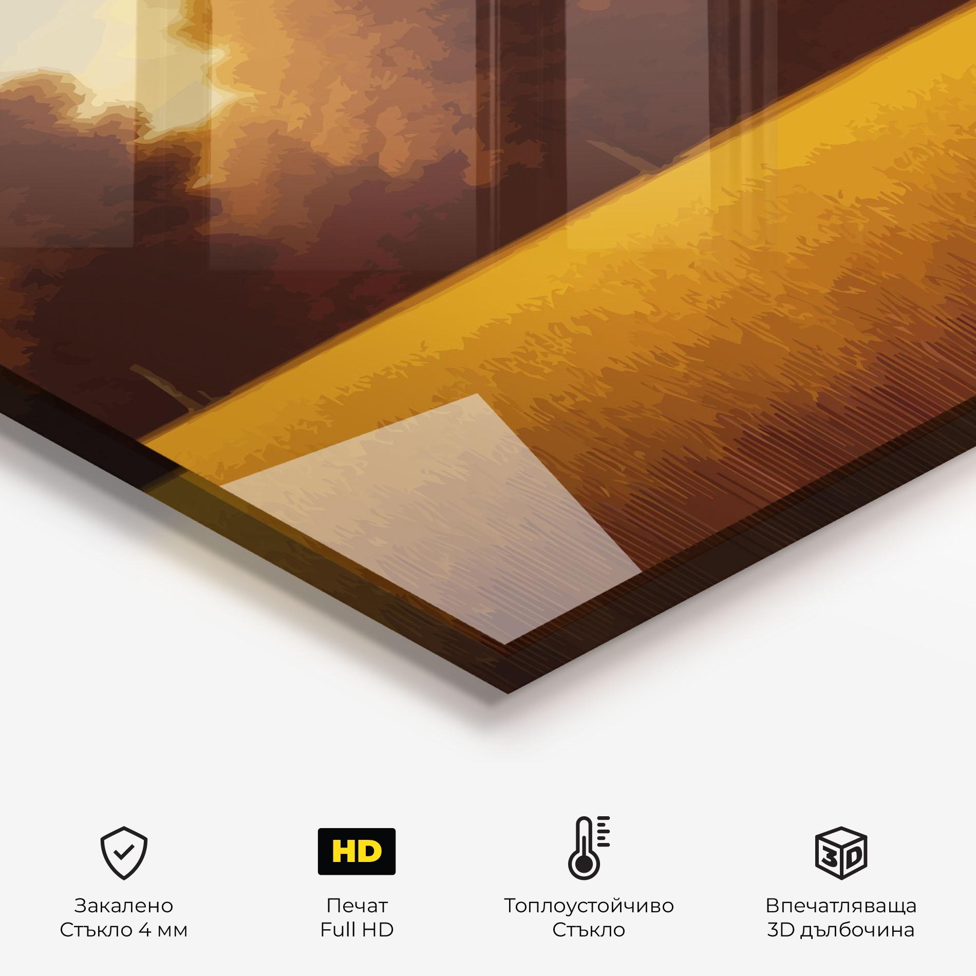 Стъклен панел за кухня Autumn Country Tree mockup 2