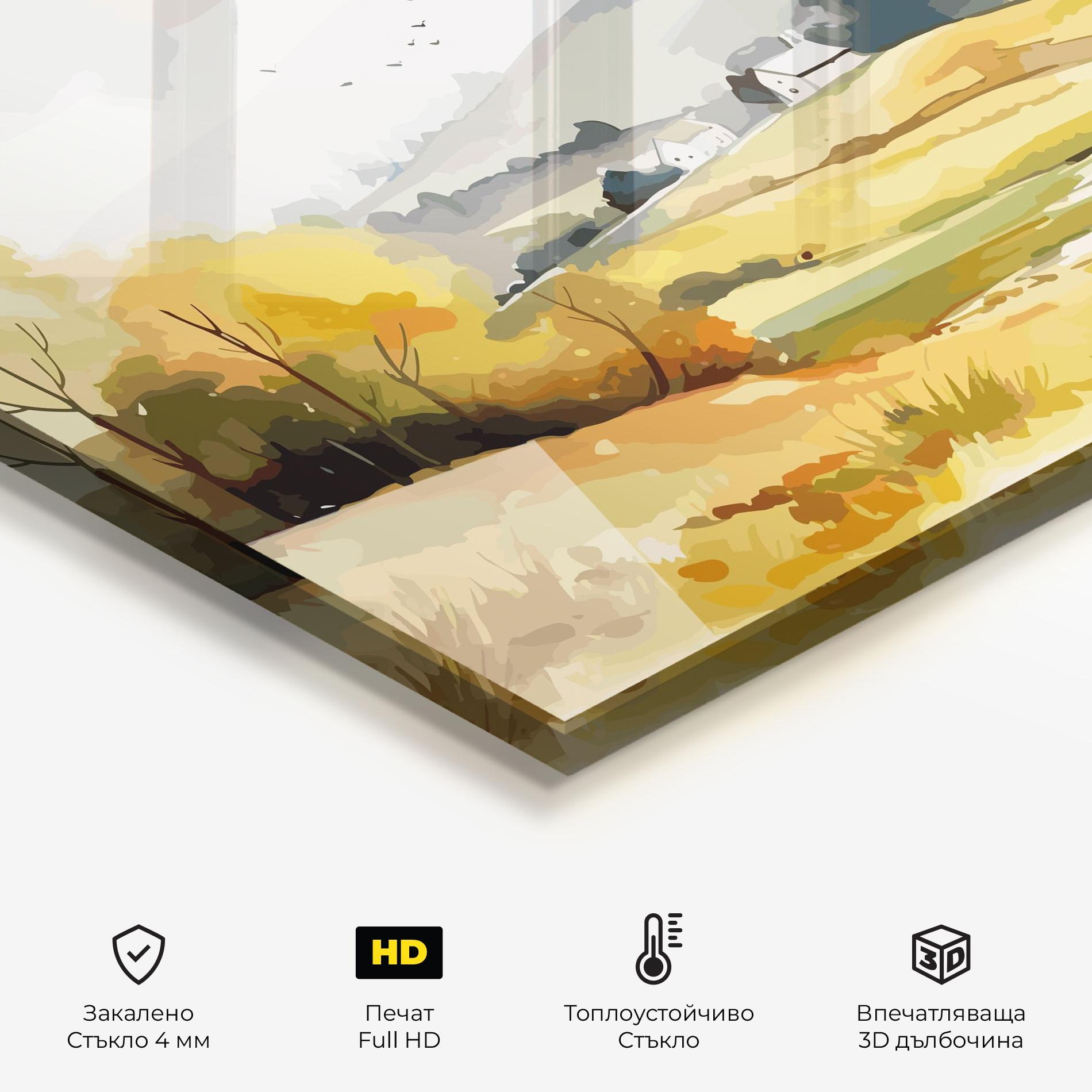 Стъклен панел за кухня Countryside View mockup 2