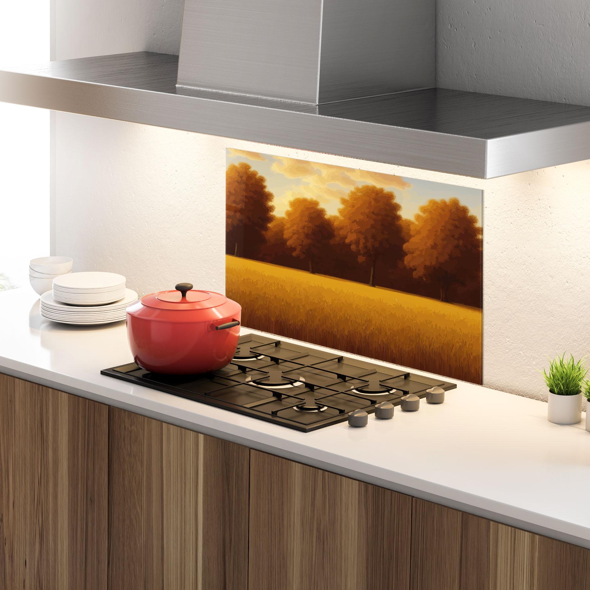 Стъклен панел за кухня Autumn Country Tree mockup 4