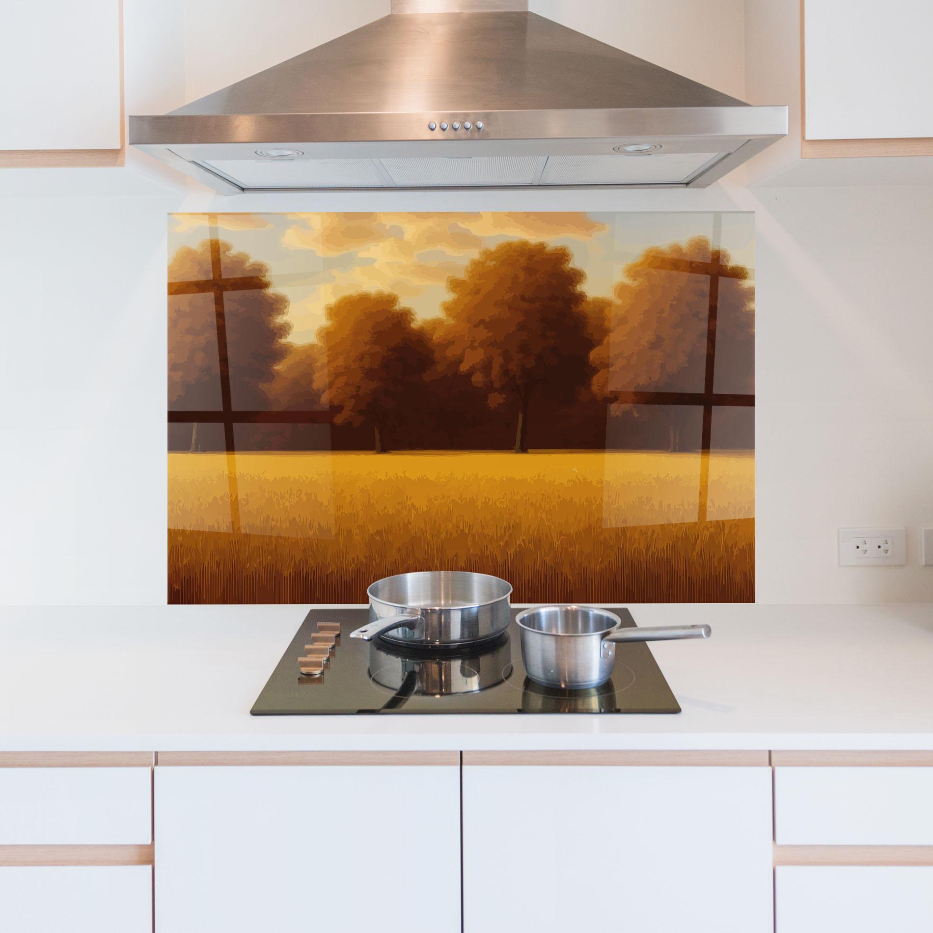 Стъклен панел за кухня Autumn Country Tree mockup 5