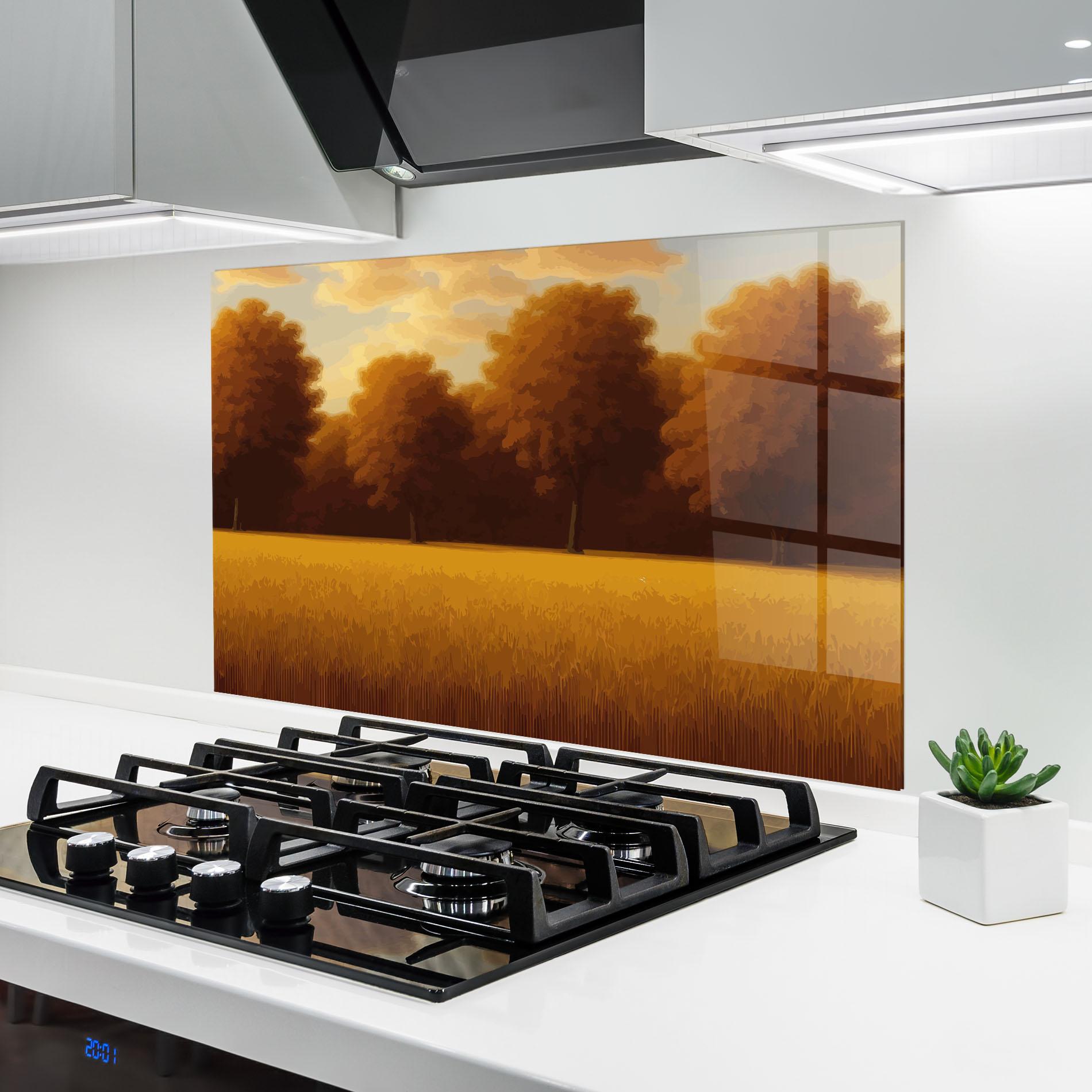 Стъклен панел за кухня Autumn Country Tree mockup 6