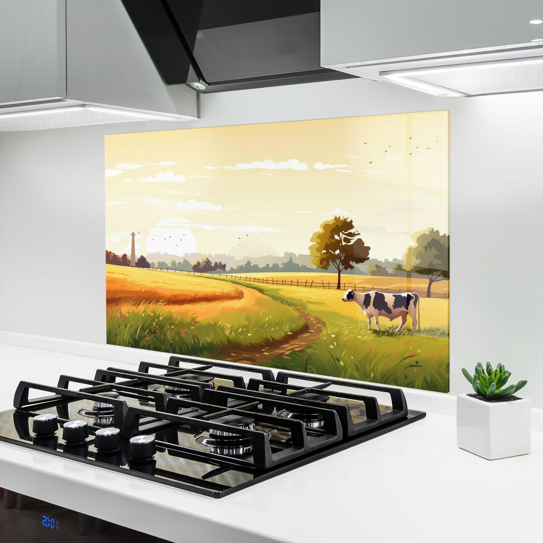 Стъклен панел за кухня Grazing Farm mockup 6