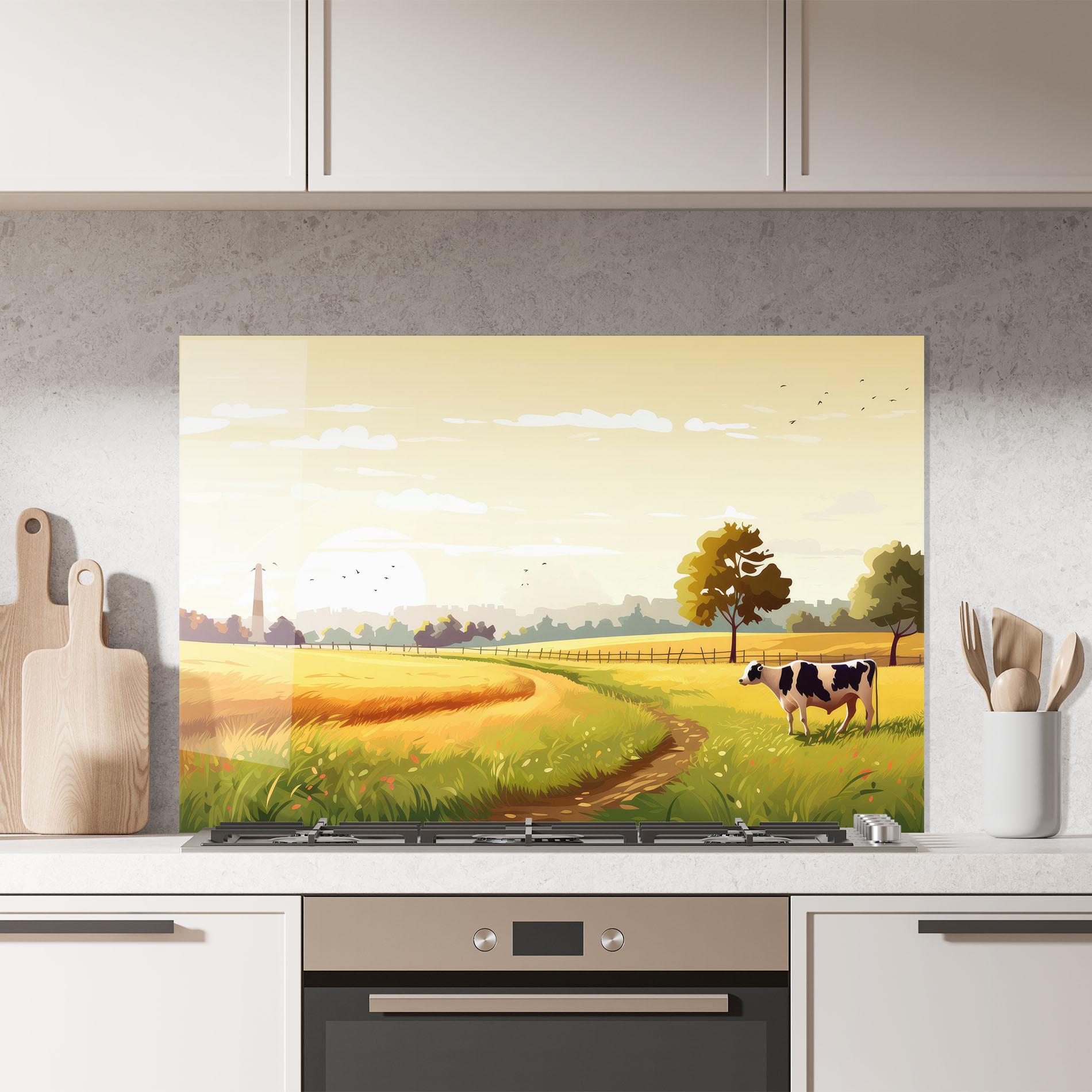 Стъклен панел за кухня Grazing Farm mockup 7