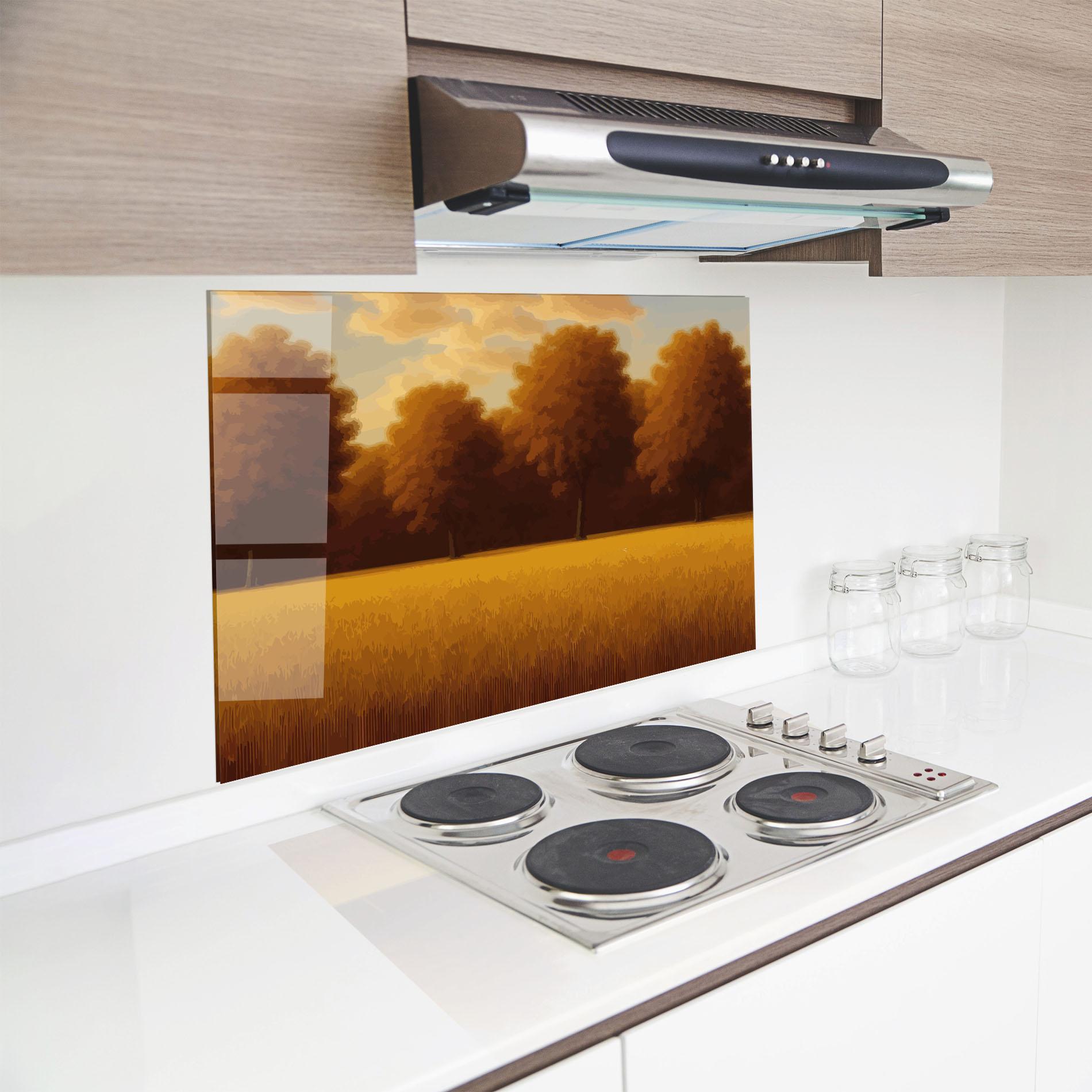 Стъклен панел за кухня Autumn Country Tree mockup 8
