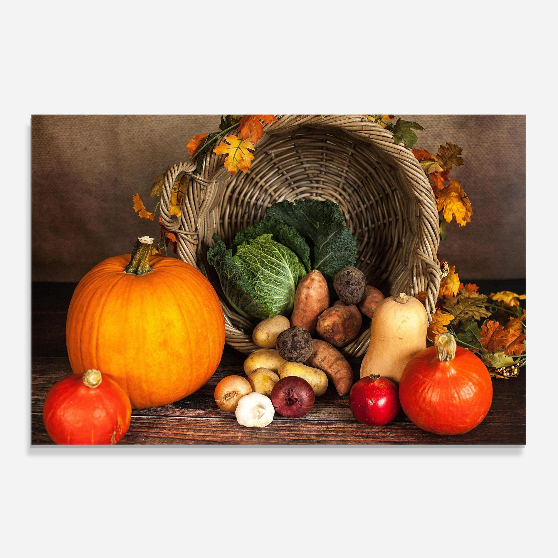 Стъклен панел за кухня Autumn Vegetables mockup 0