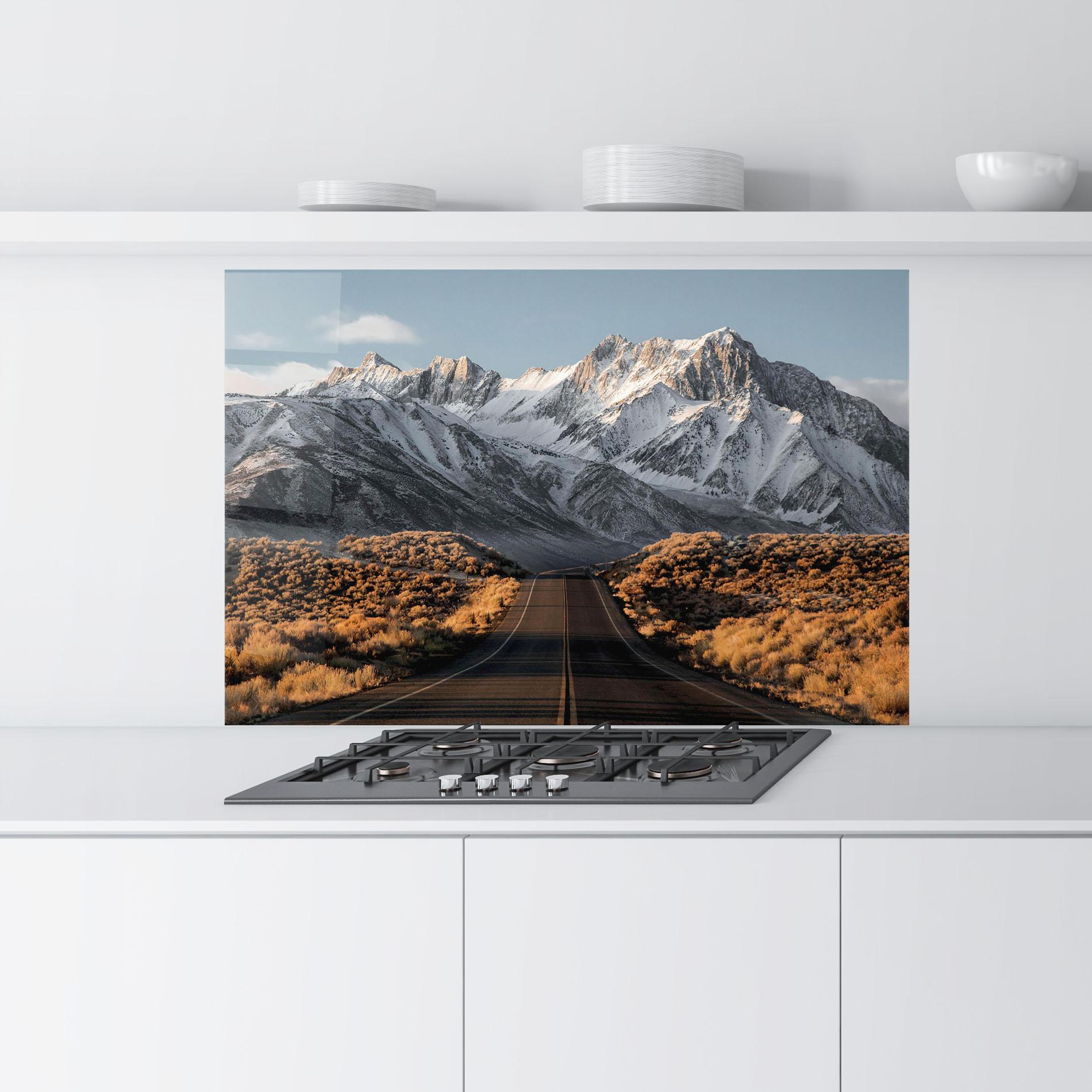 Стъклен панел за кухня Autumn Mountain View mockup 9