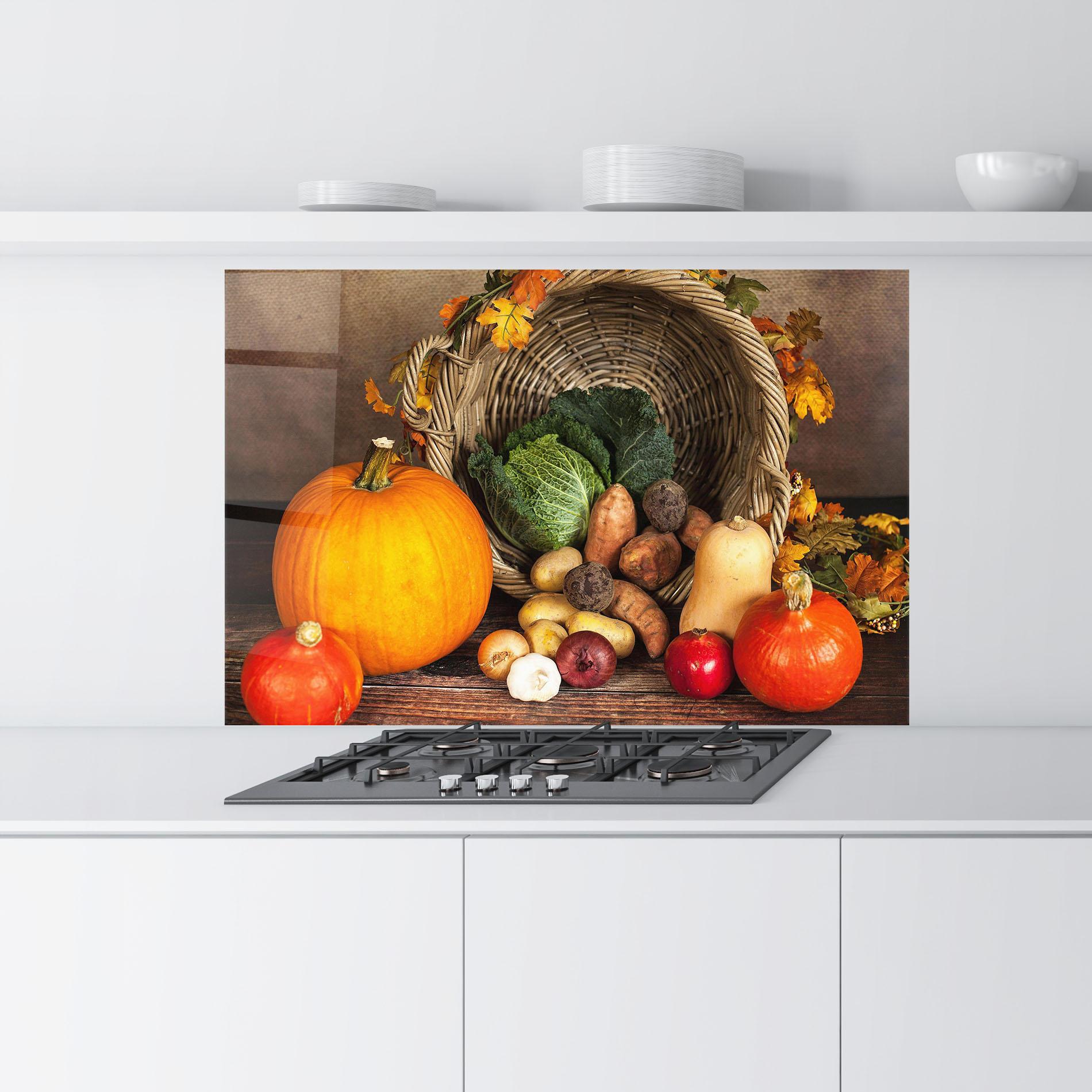Стъклен панел за кухня Autumn Vegetables mockup 9