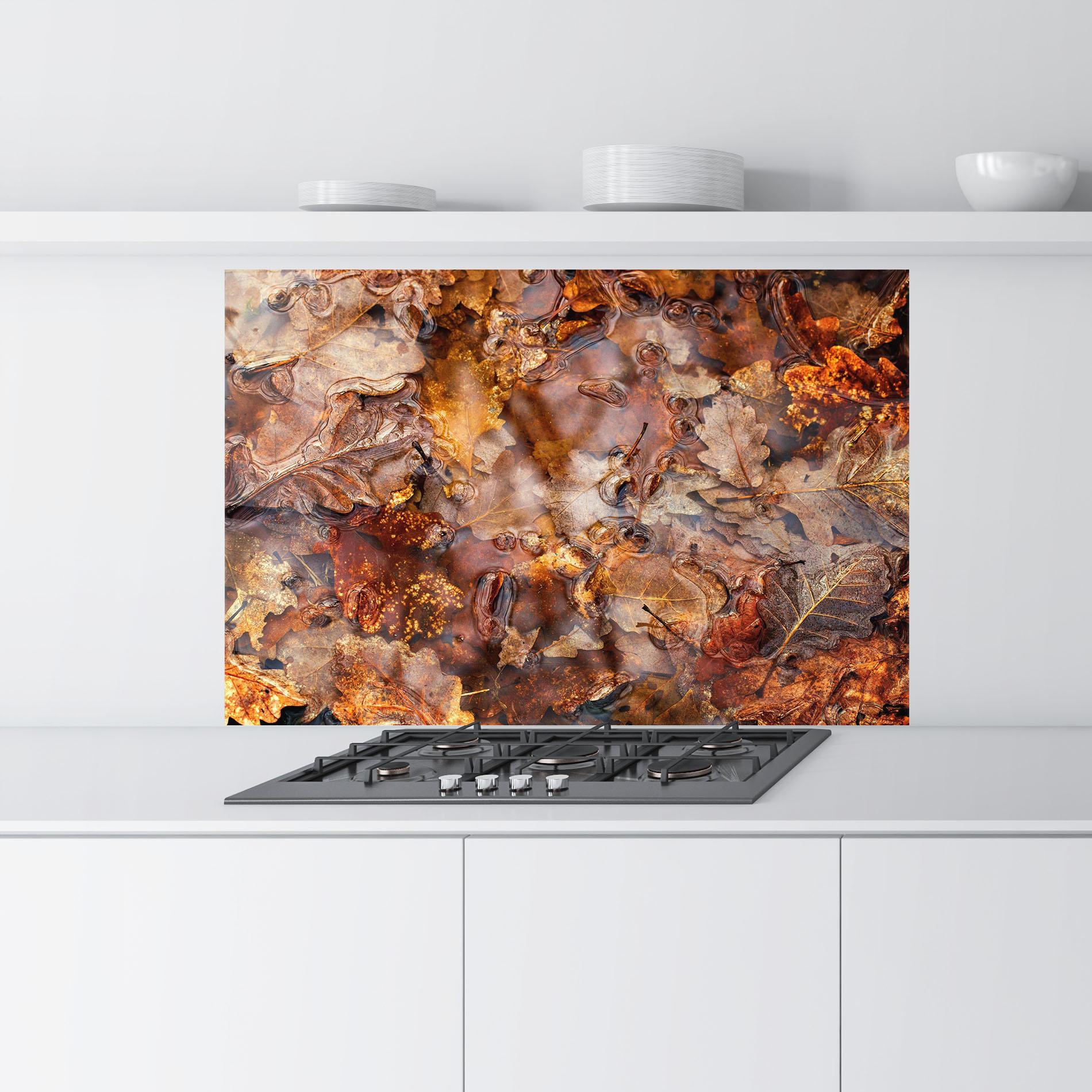 Стъклен панел за кухня Brown mockup 9