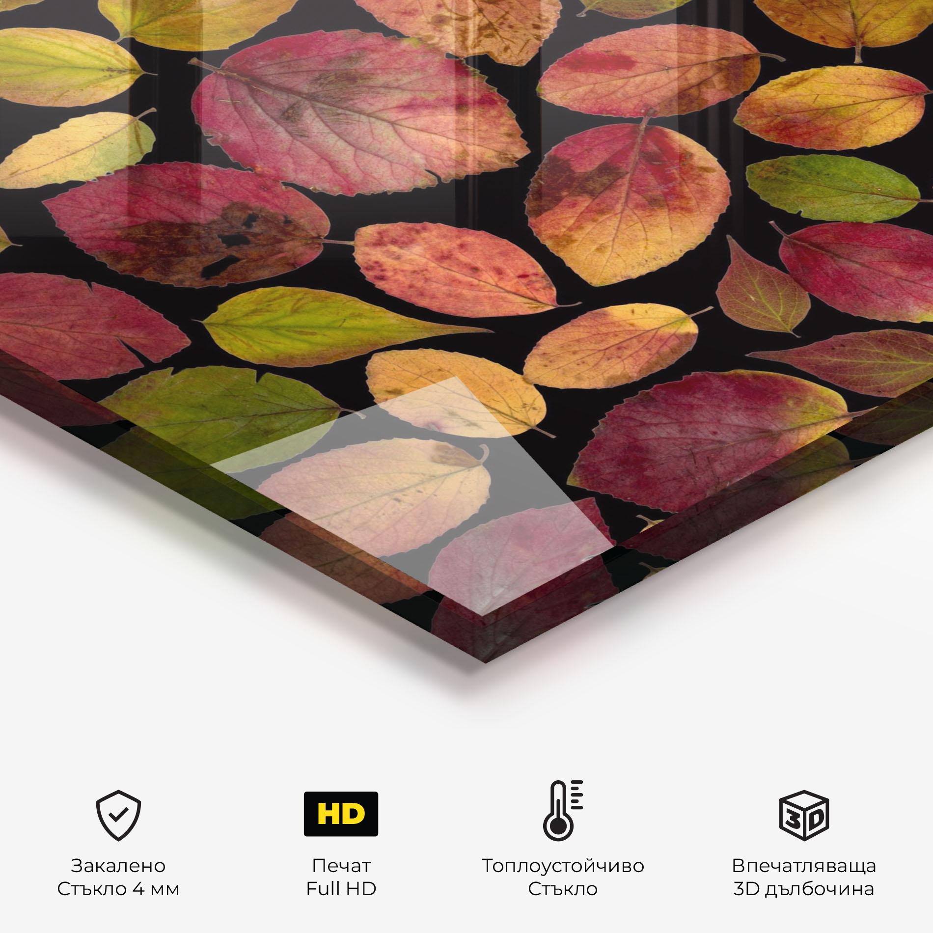 Стъклен панел за кухня Carpet Of Leaves mockup 2