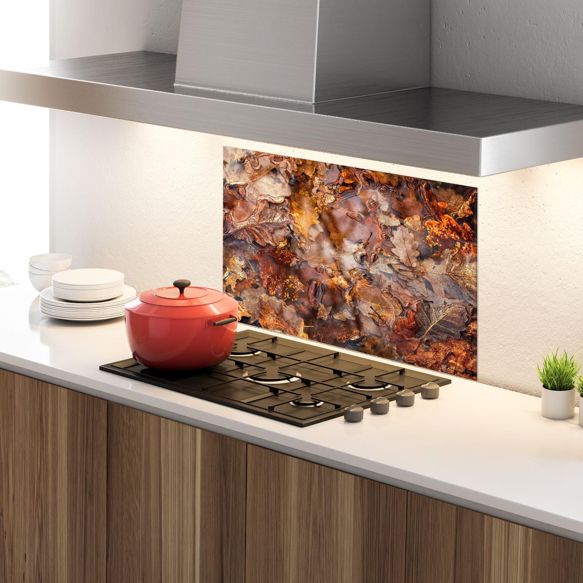 Стъклен панел за кухня Brown mockup 4