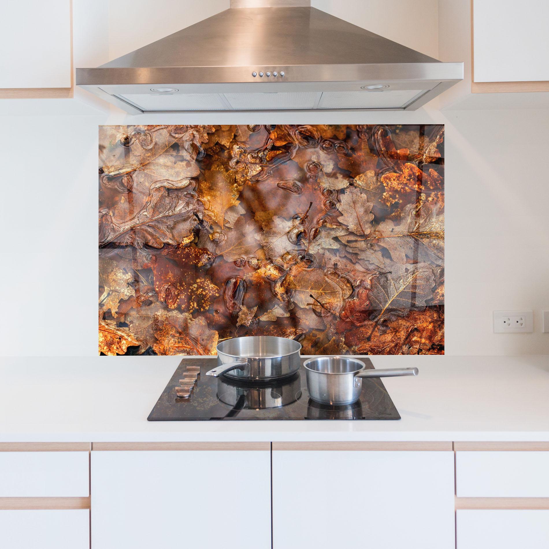 Стъклен панел за кухня Brown mockup 5