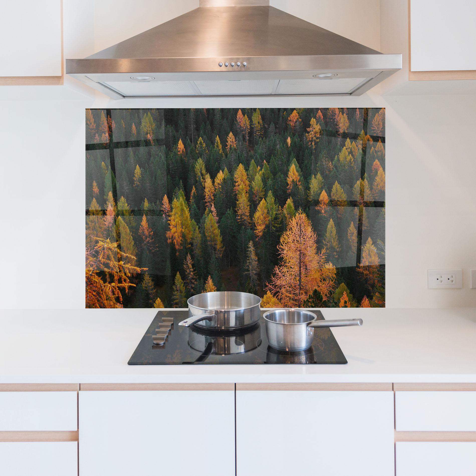 Стъклен панел за кухня Orange Trees mockup 5