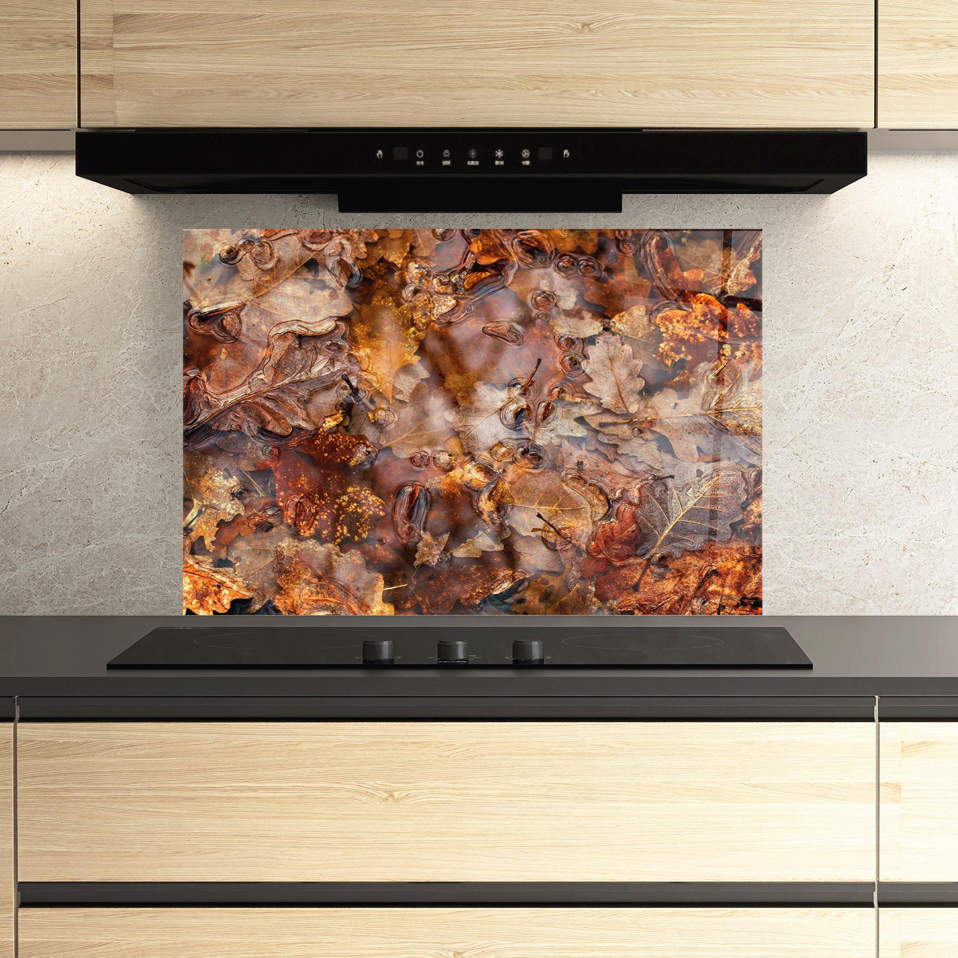 Стъклен панел за кухня Brown mockup 3