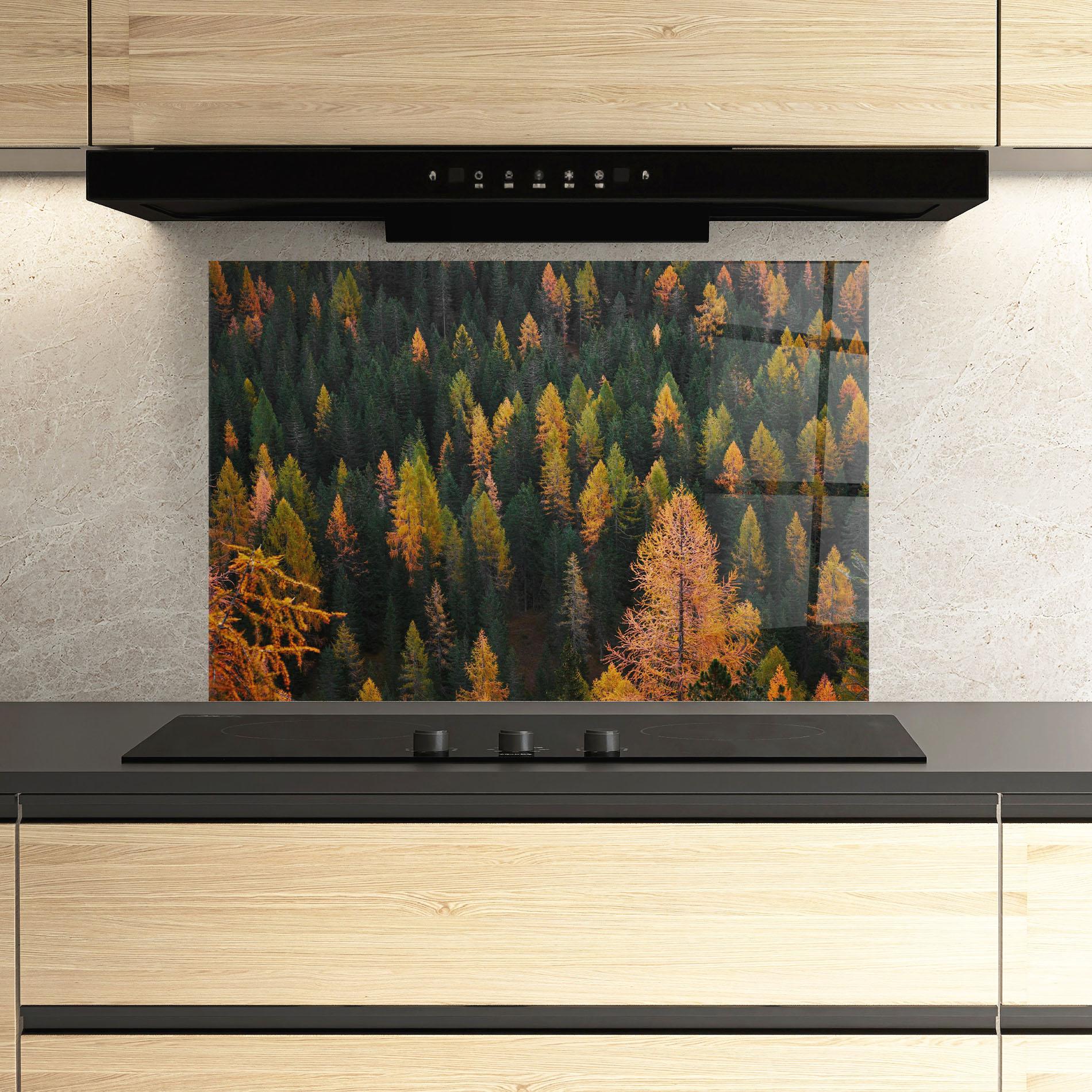 Стъклен панел за кухня Orange Trees mockup 3