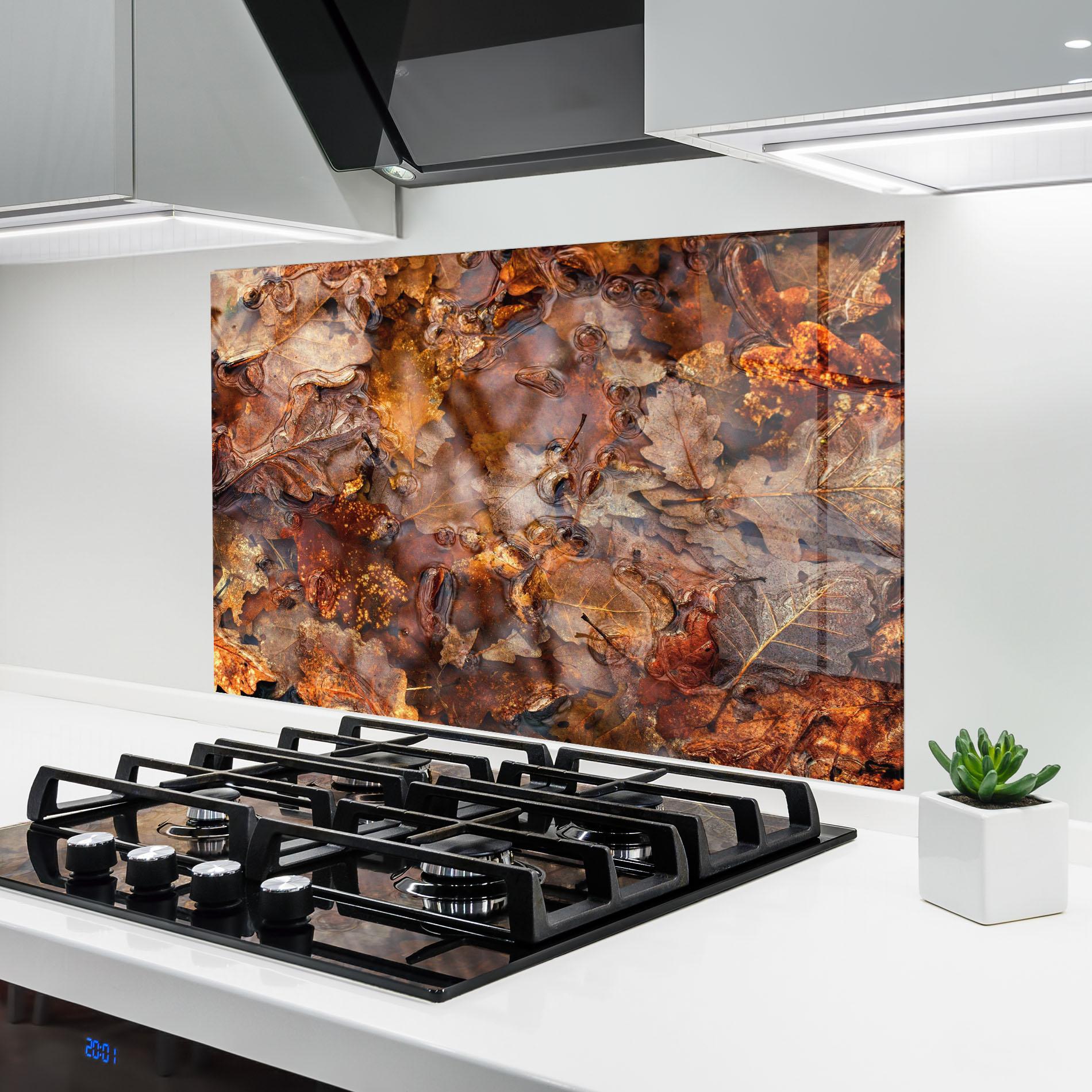 Стъклен панел за кухня Brown mockup 6