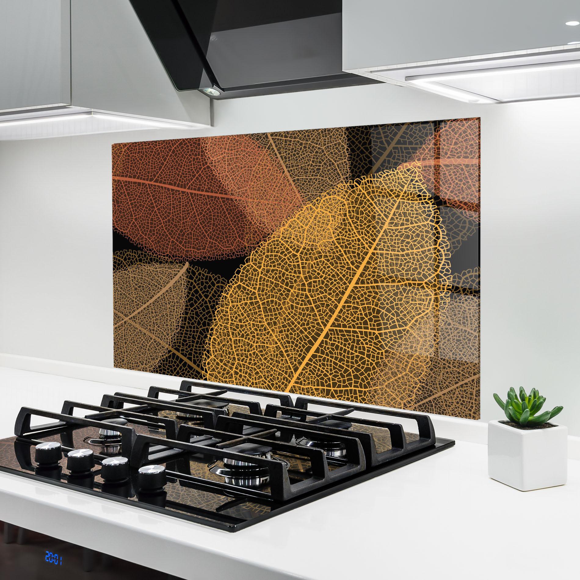 Стъклен панел за кухня Leaves Pattern mockup 6