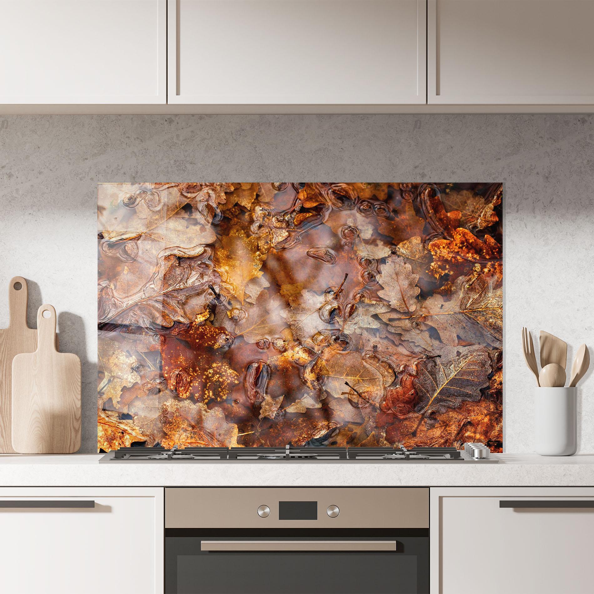 Стъклен панел за кухня Brown mockup 7