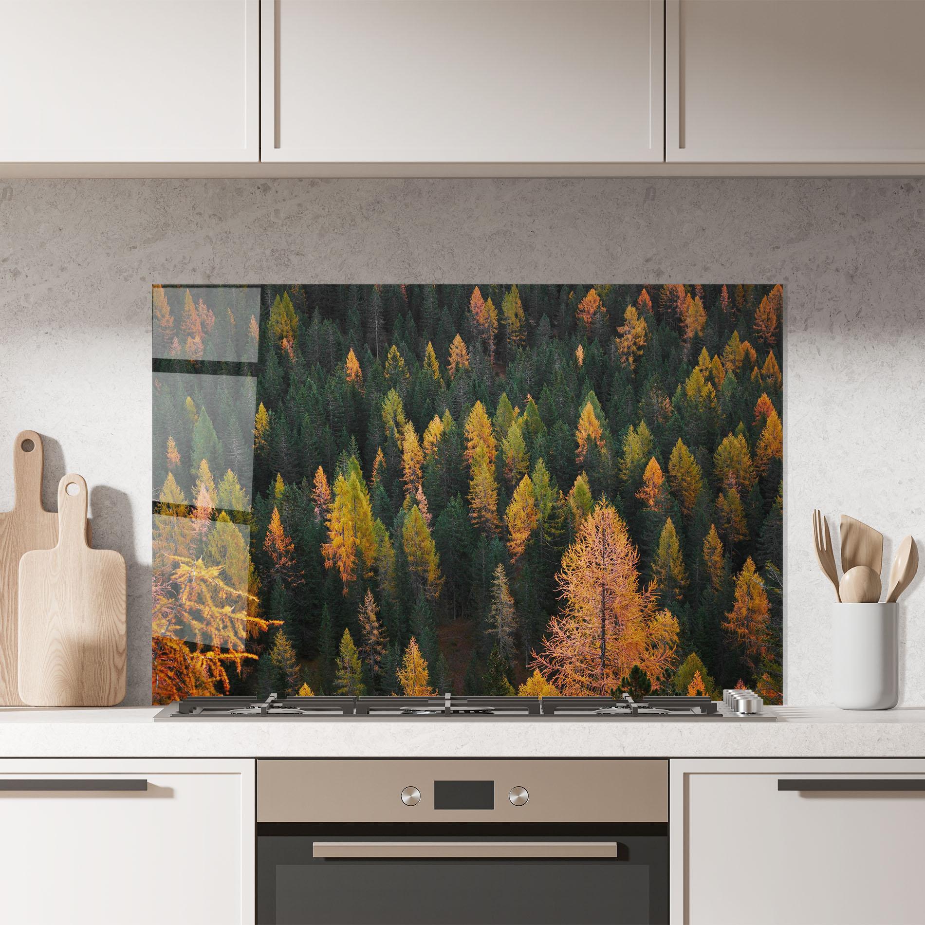 Стъклен панел за кухня Orange Trees mockup 7