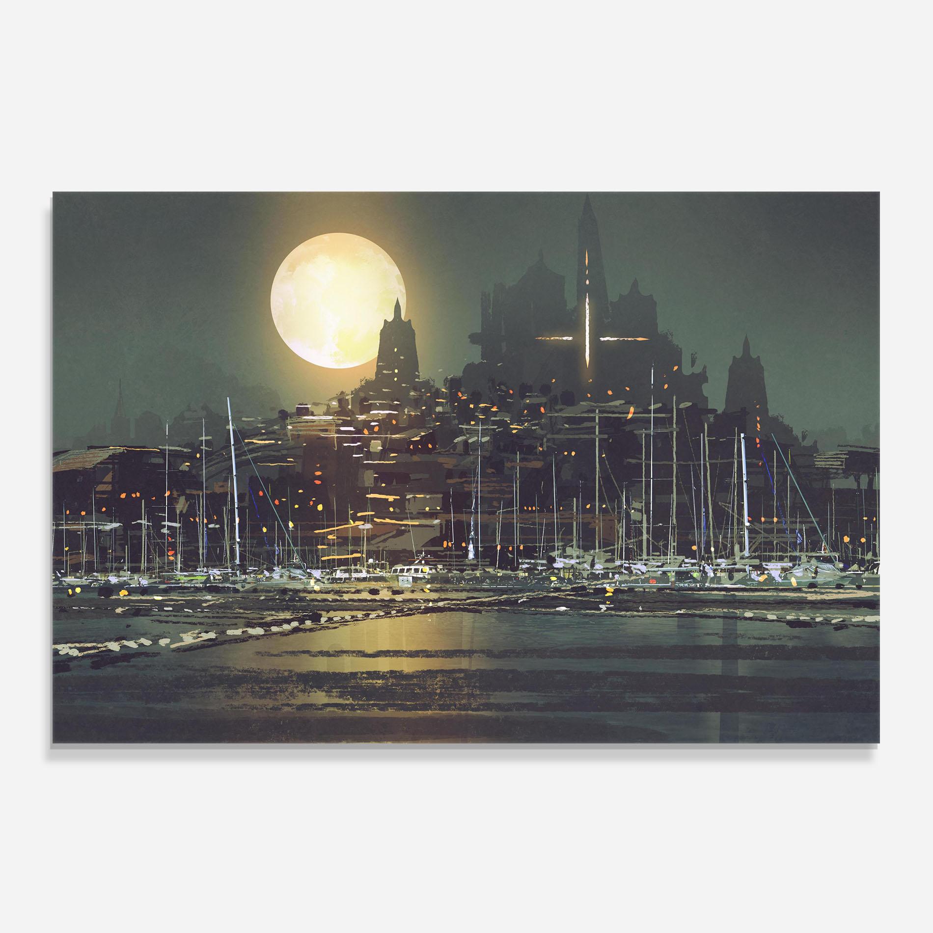 Стъклен панел за кухня City Port mockup 0