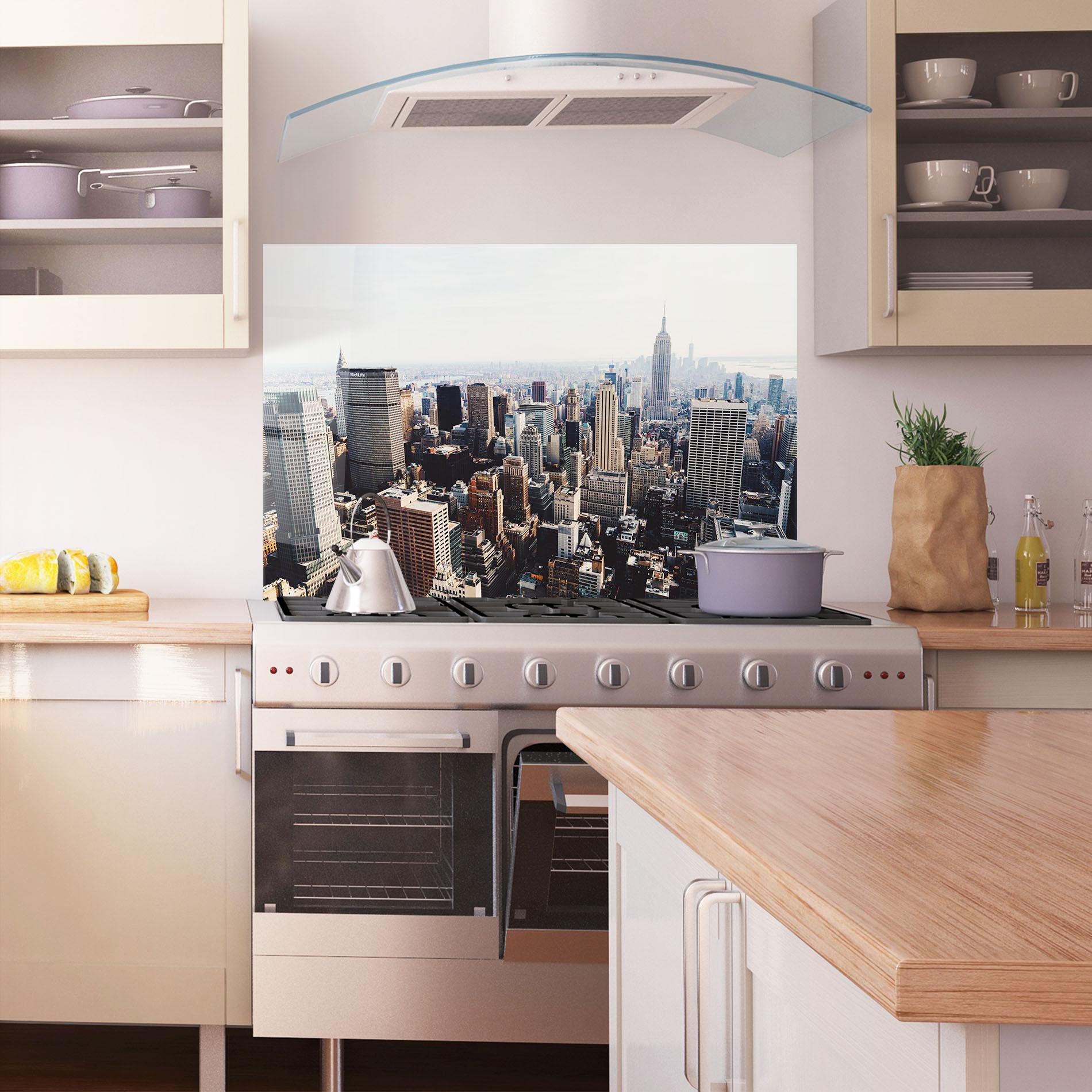 Стъклен панел за кухня Building Mix View mockup 1