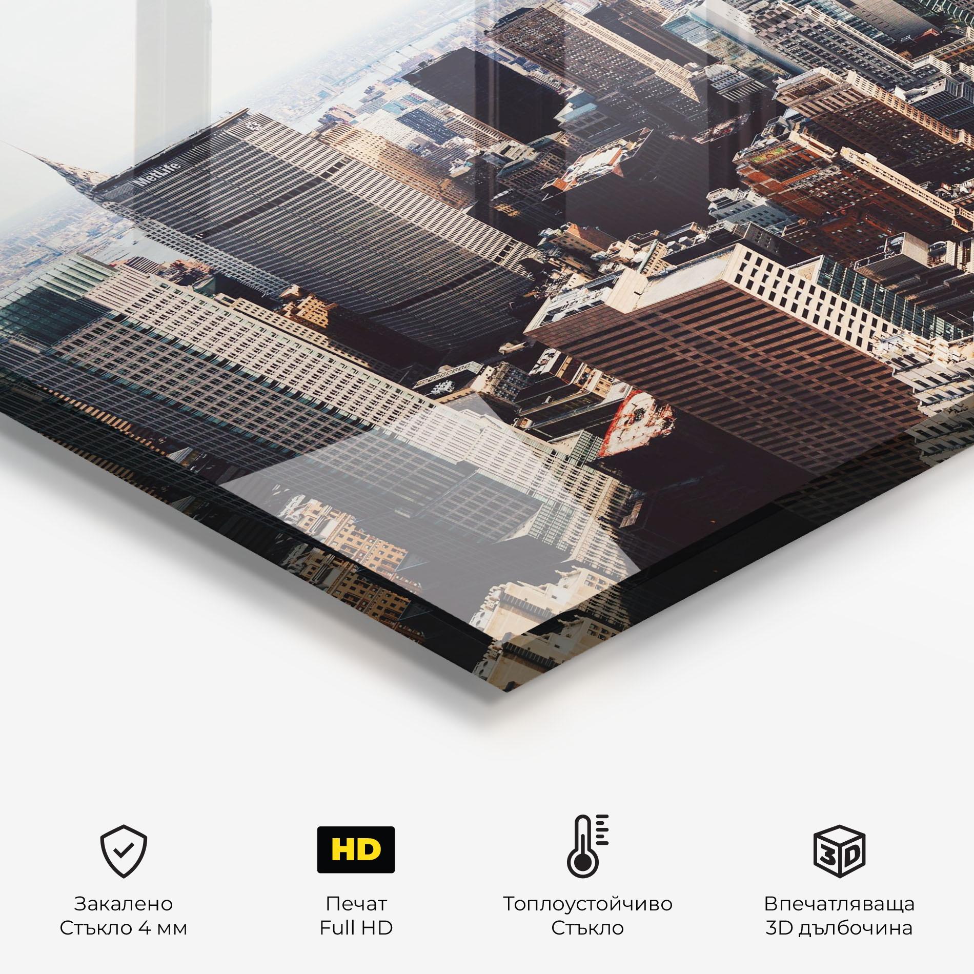 Стъклен панел за кухня Building Mix View mockup 2