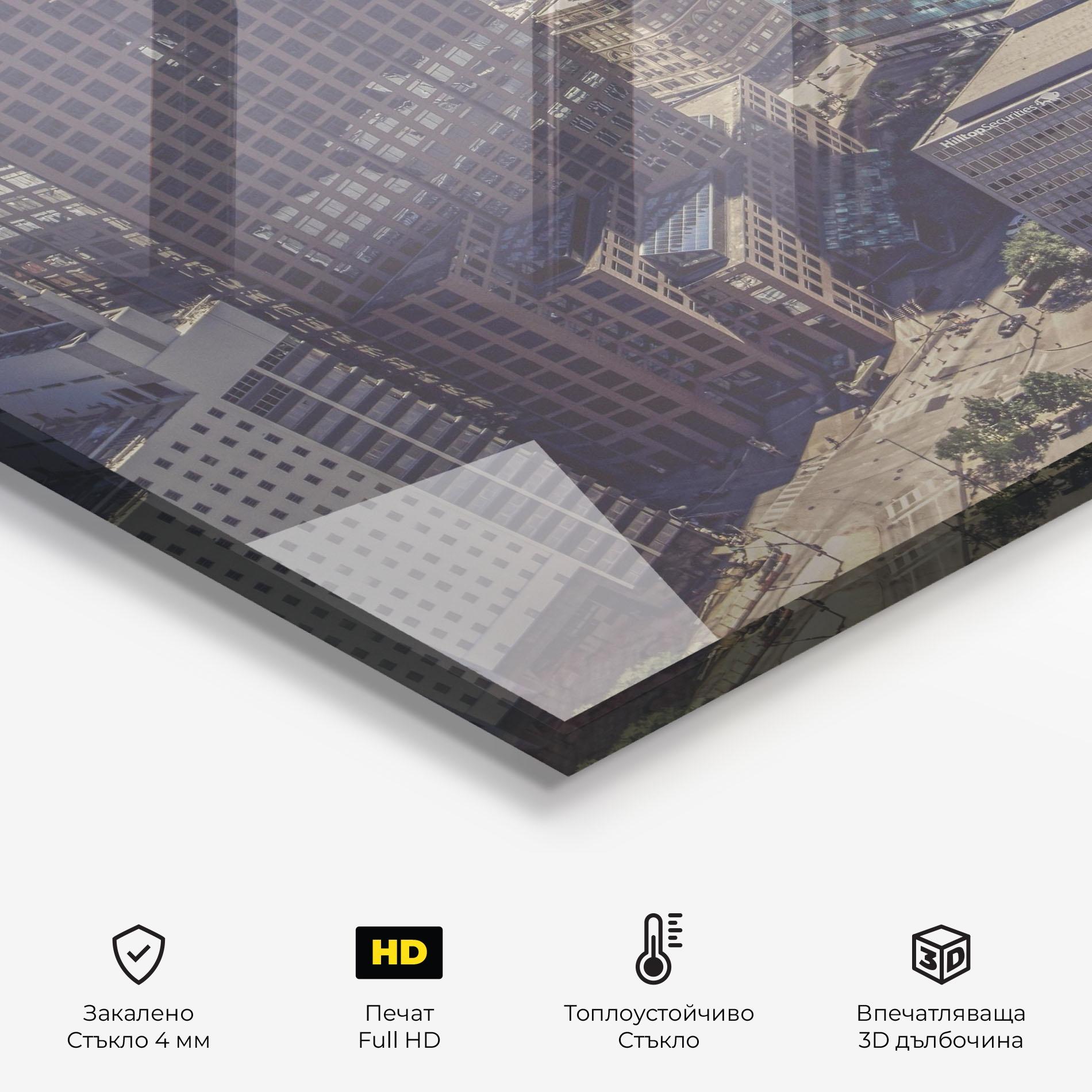 Стъклен панел за кухня Cream Light Building mockup 2