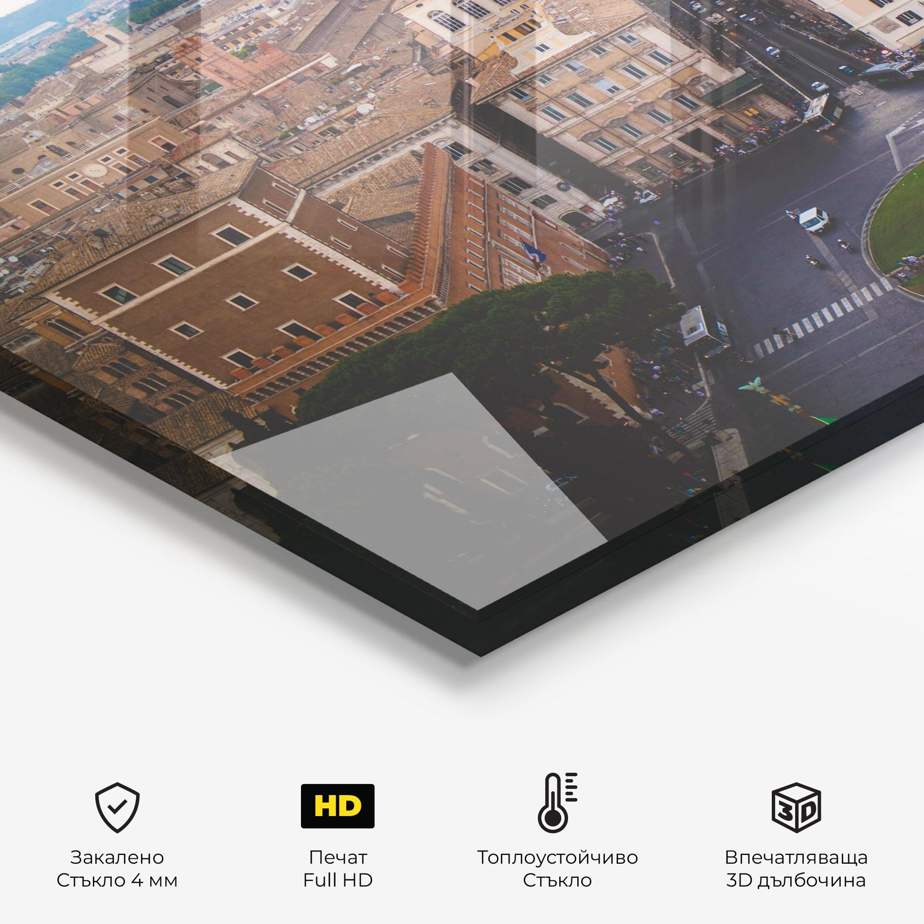 Стъклен панел за кухня Green Circle City mockup 2