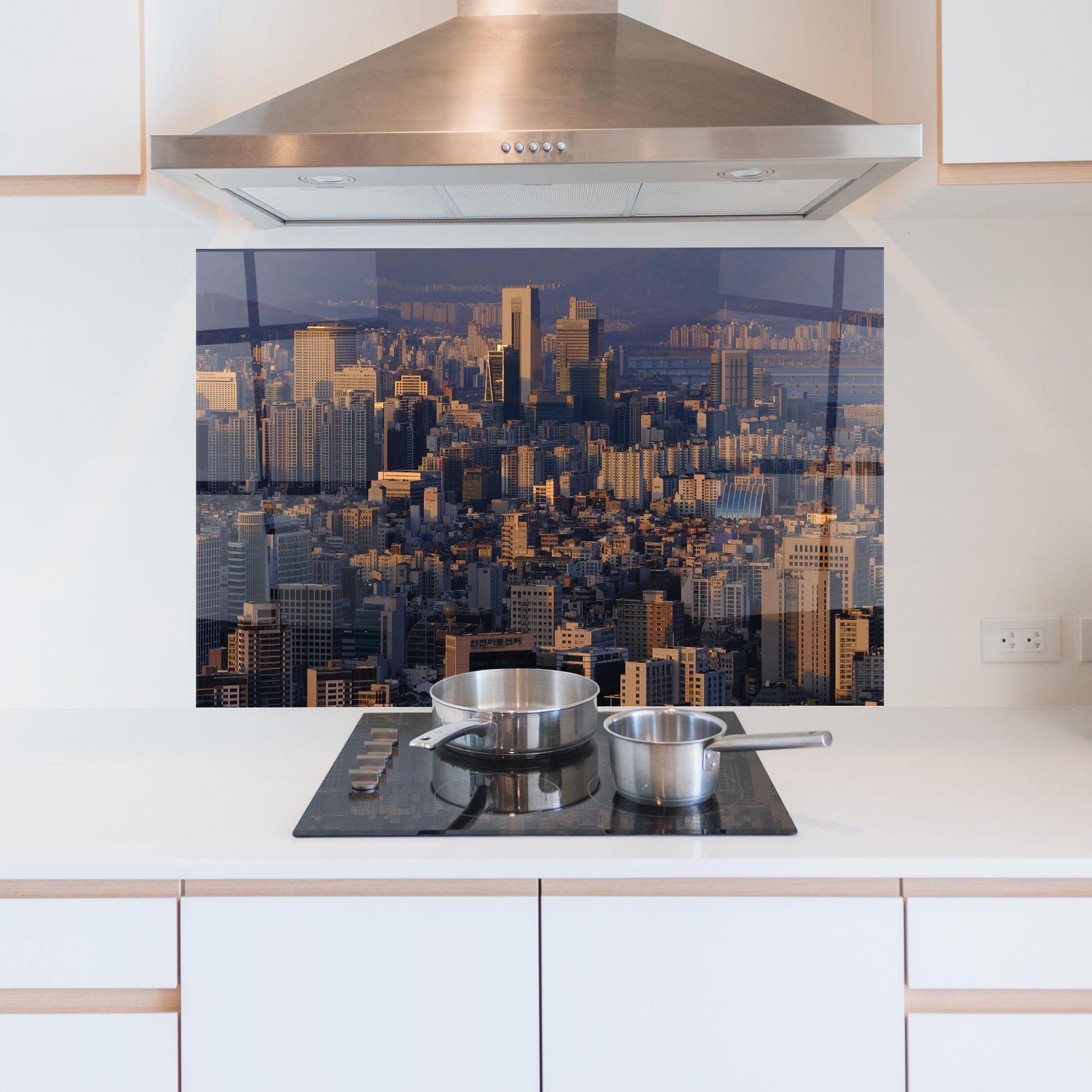 Стъклен панел за кухня Big City mockup 5