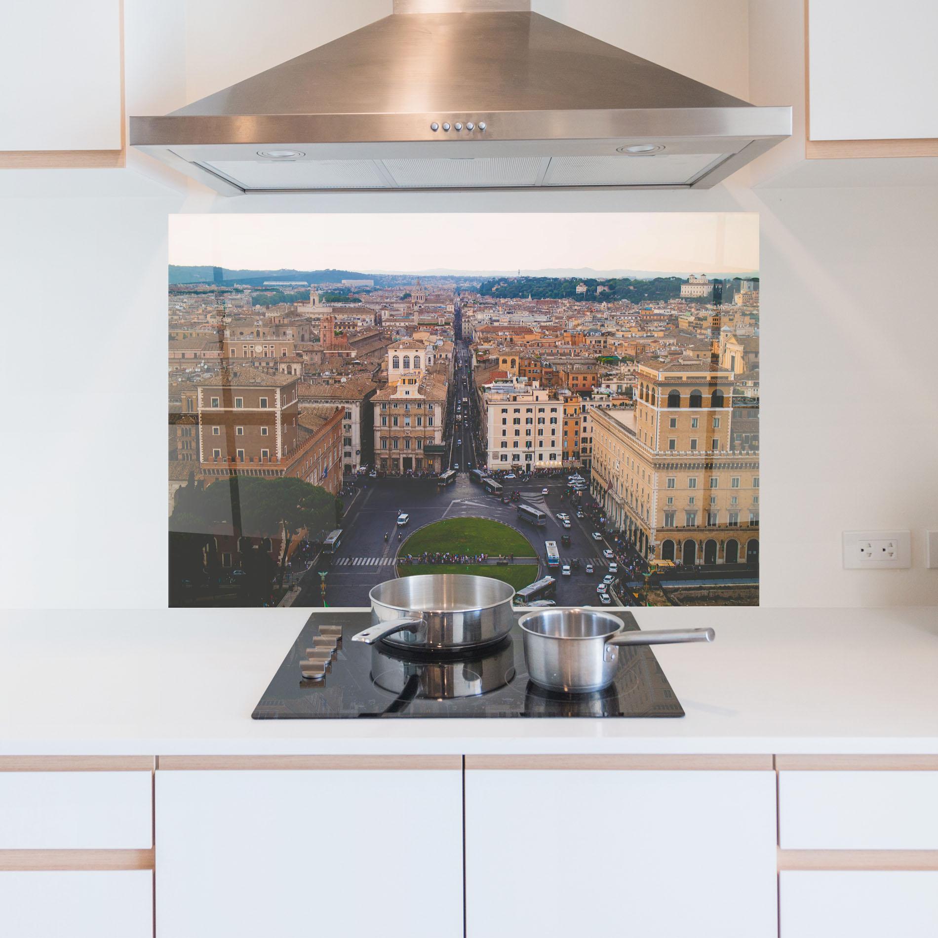 Стъклен панел за кухня Green Circle City mockup 5