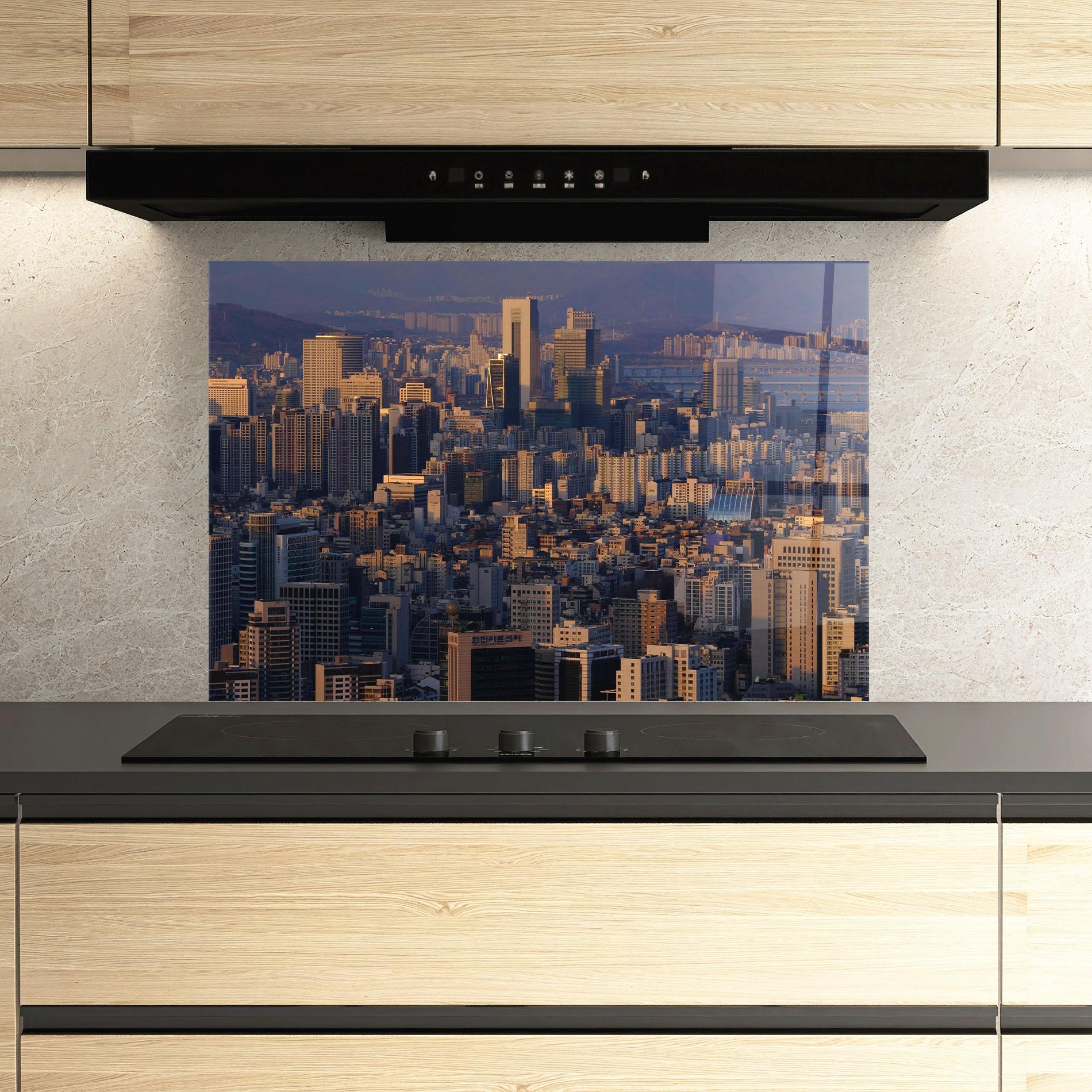 Стъклен панел за кухня Big City mockup 3