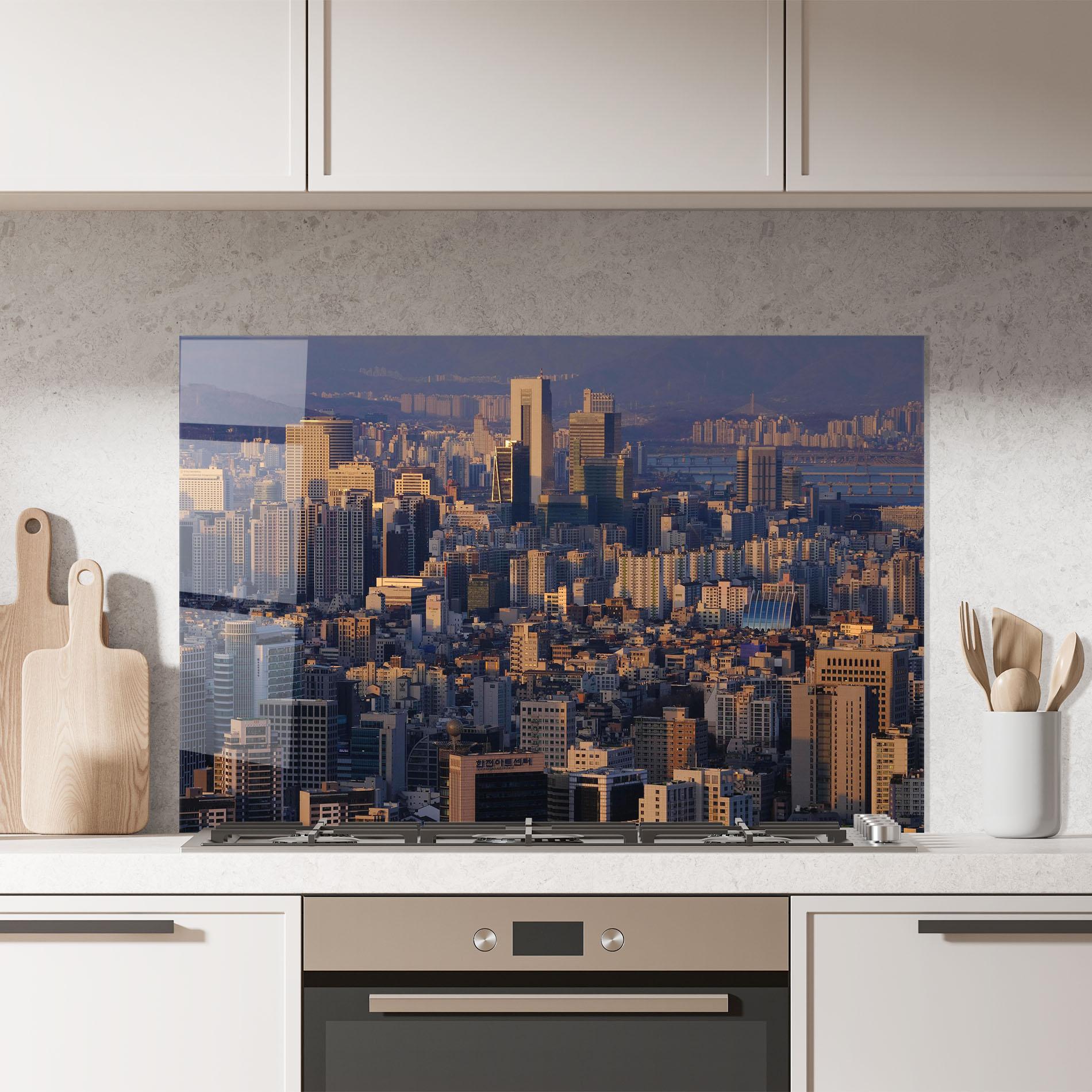 Стъклен панел за кухня Big City mockup 7