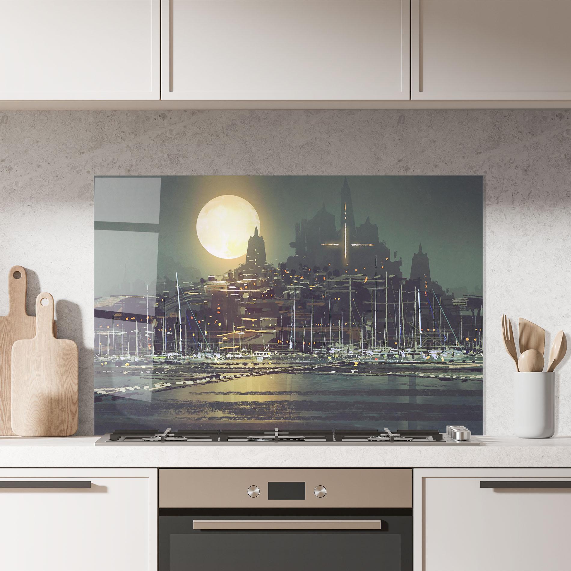 Стъклен панел за кухня City Port mockup 7