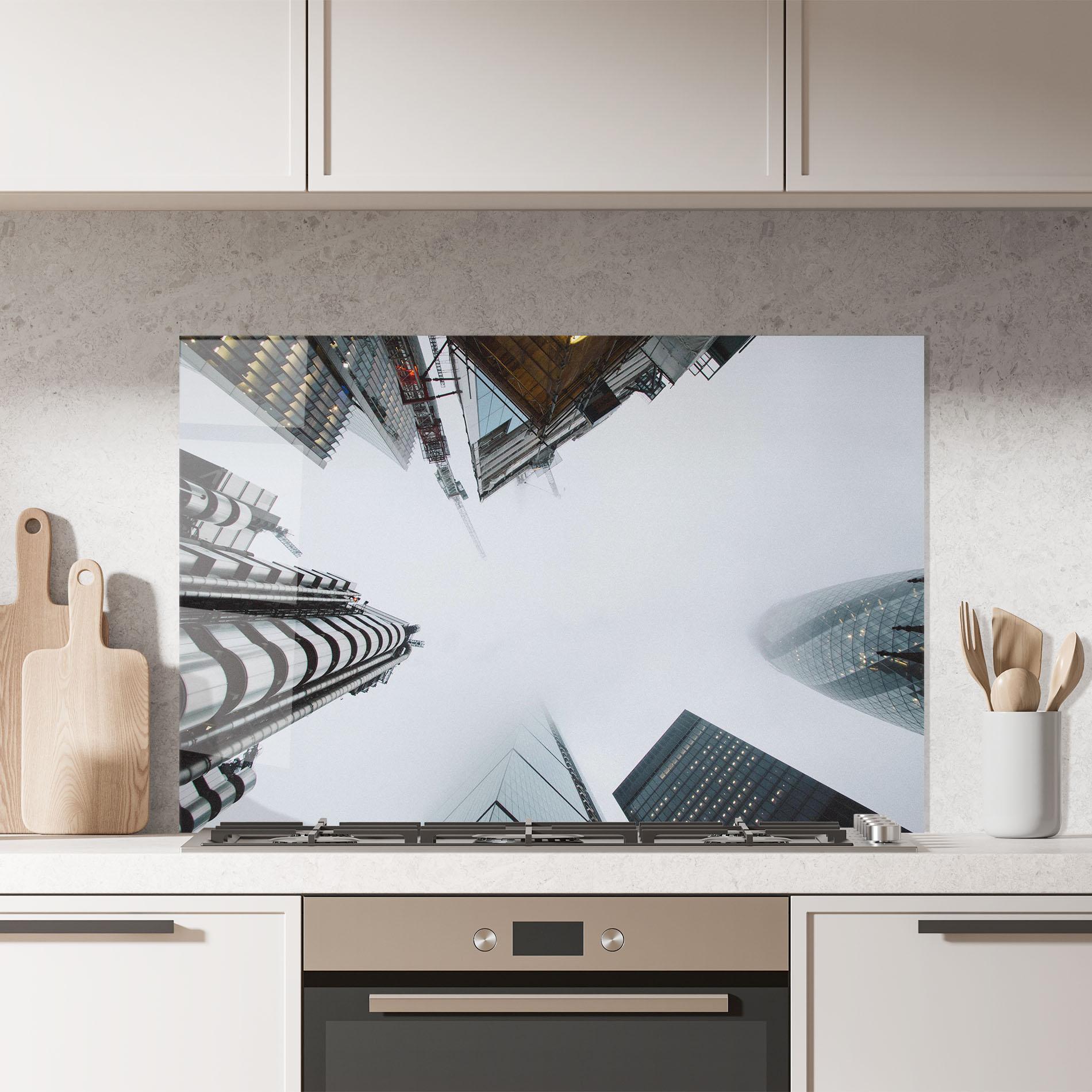 Стъклен панел за кухня Foggy Sky Tower mockup 7