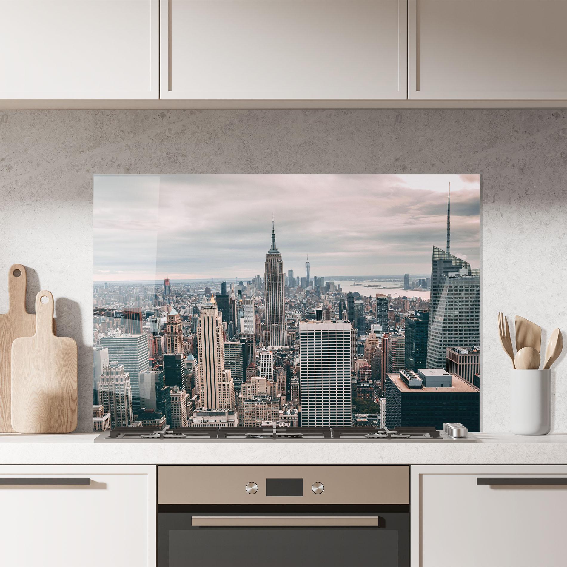 Стъклен панел за кухня High View Building mockup 7