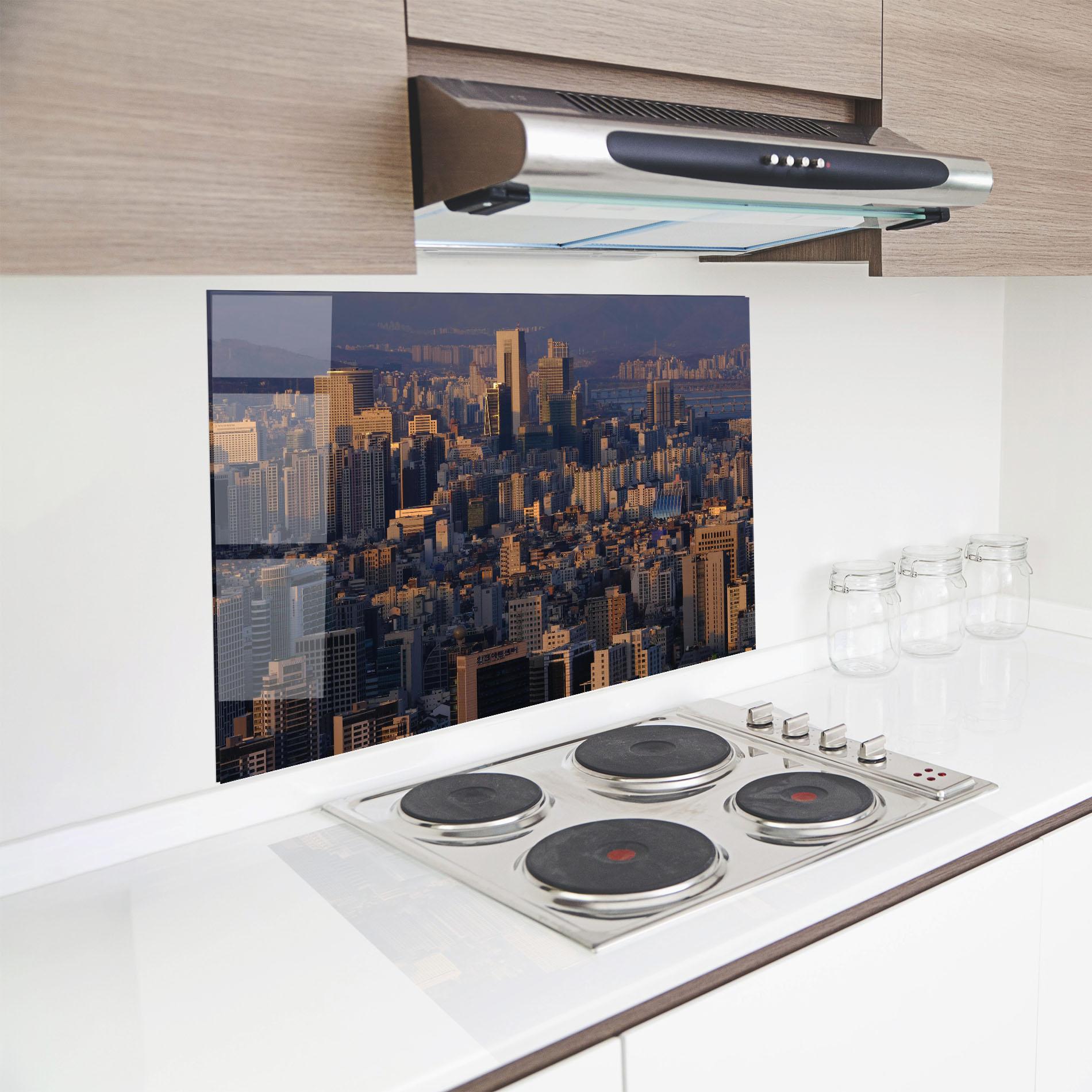 Стъклен панел за кухня Big City mockup 8