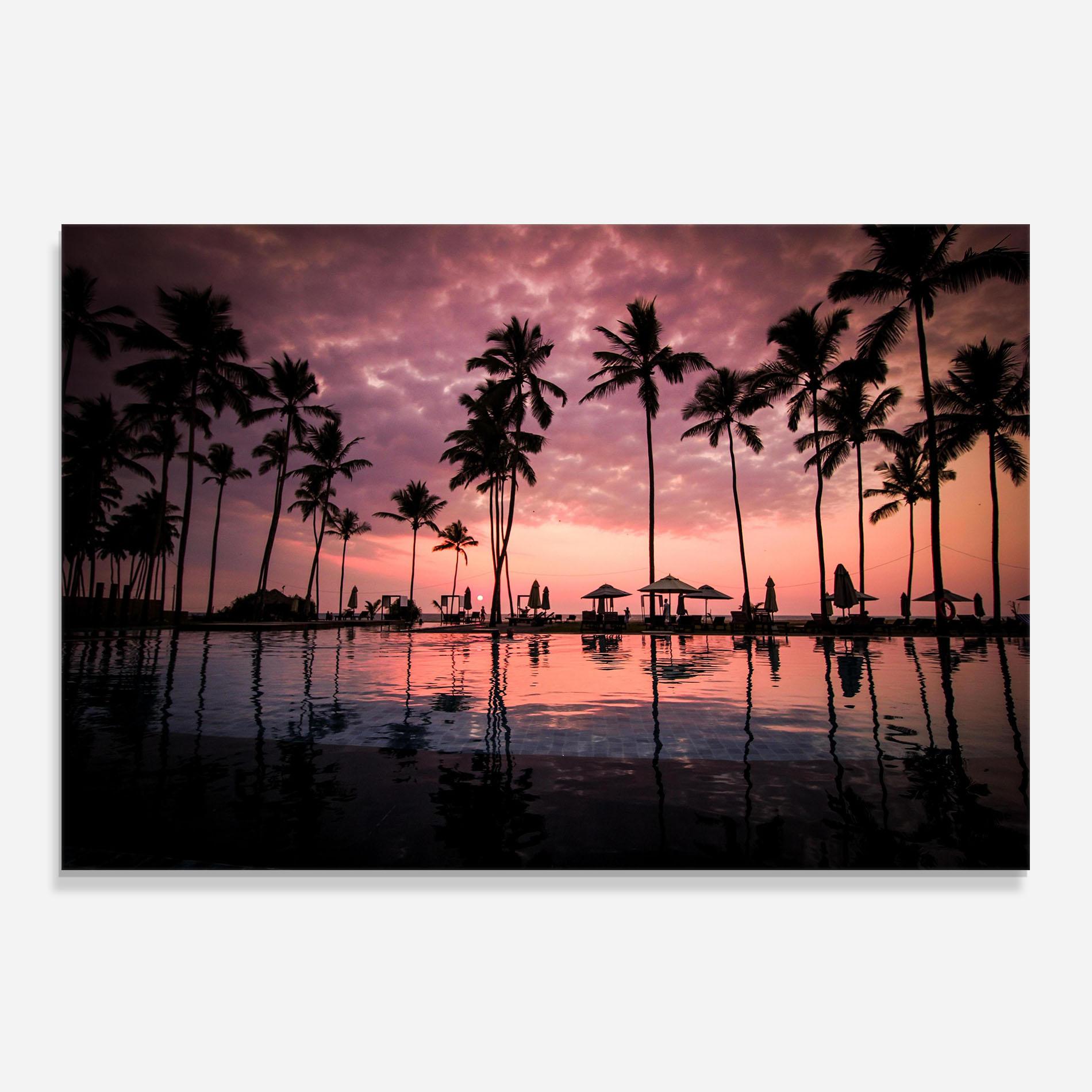 Стъклен панел за кухня Purple Sunset mockup 0