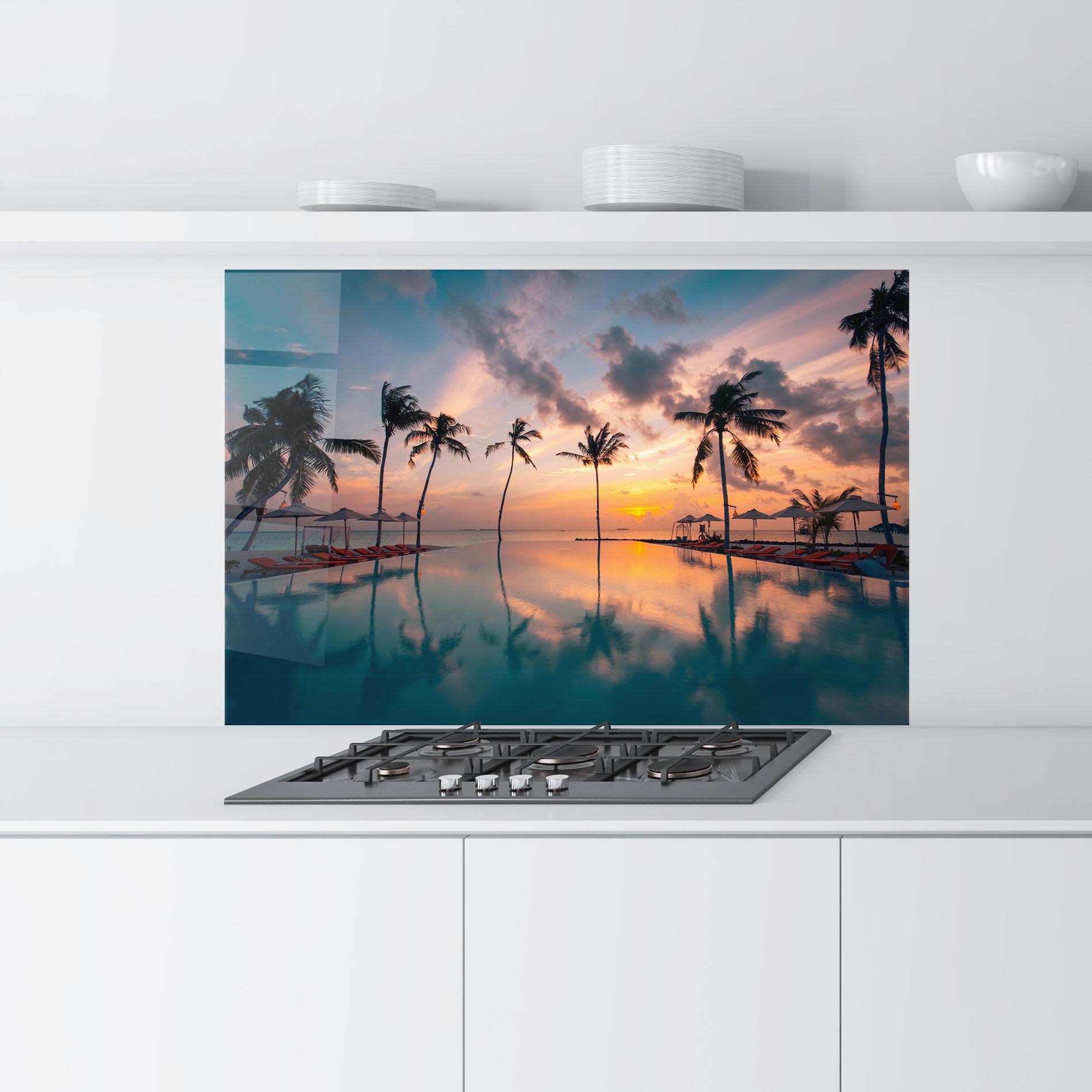 Стъклен панел за кухня Tropical Beach mockup 9