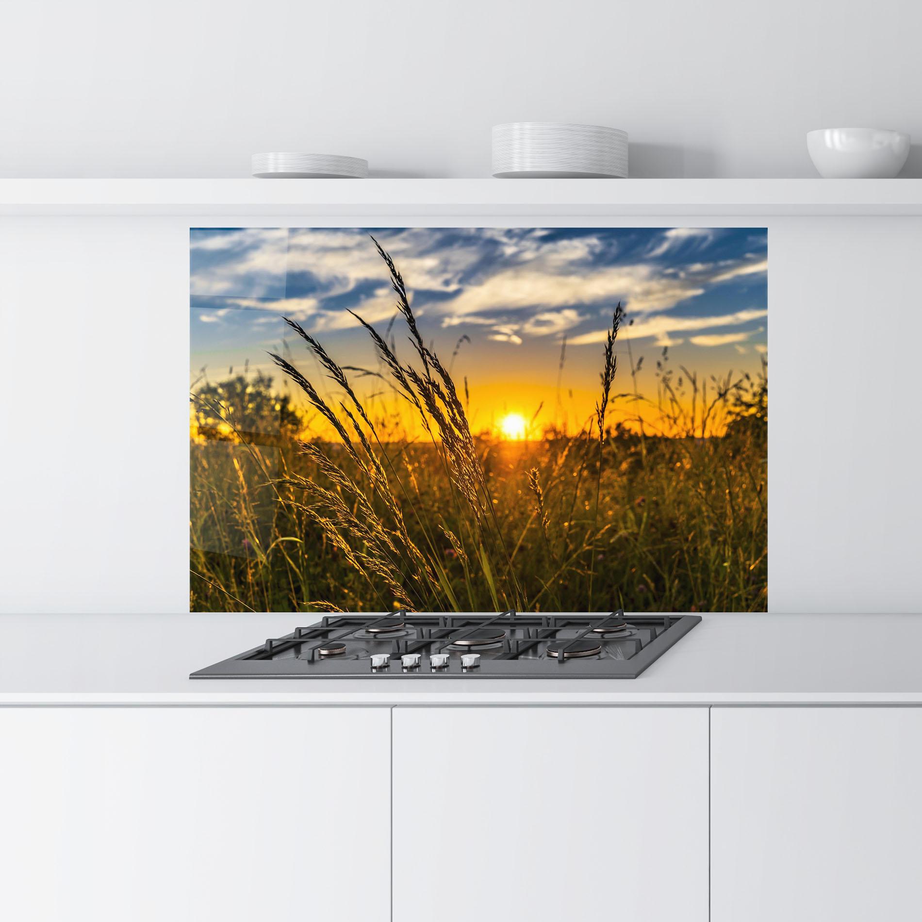 Стъклен панел за кухня Wheat Sunset mockup 9
