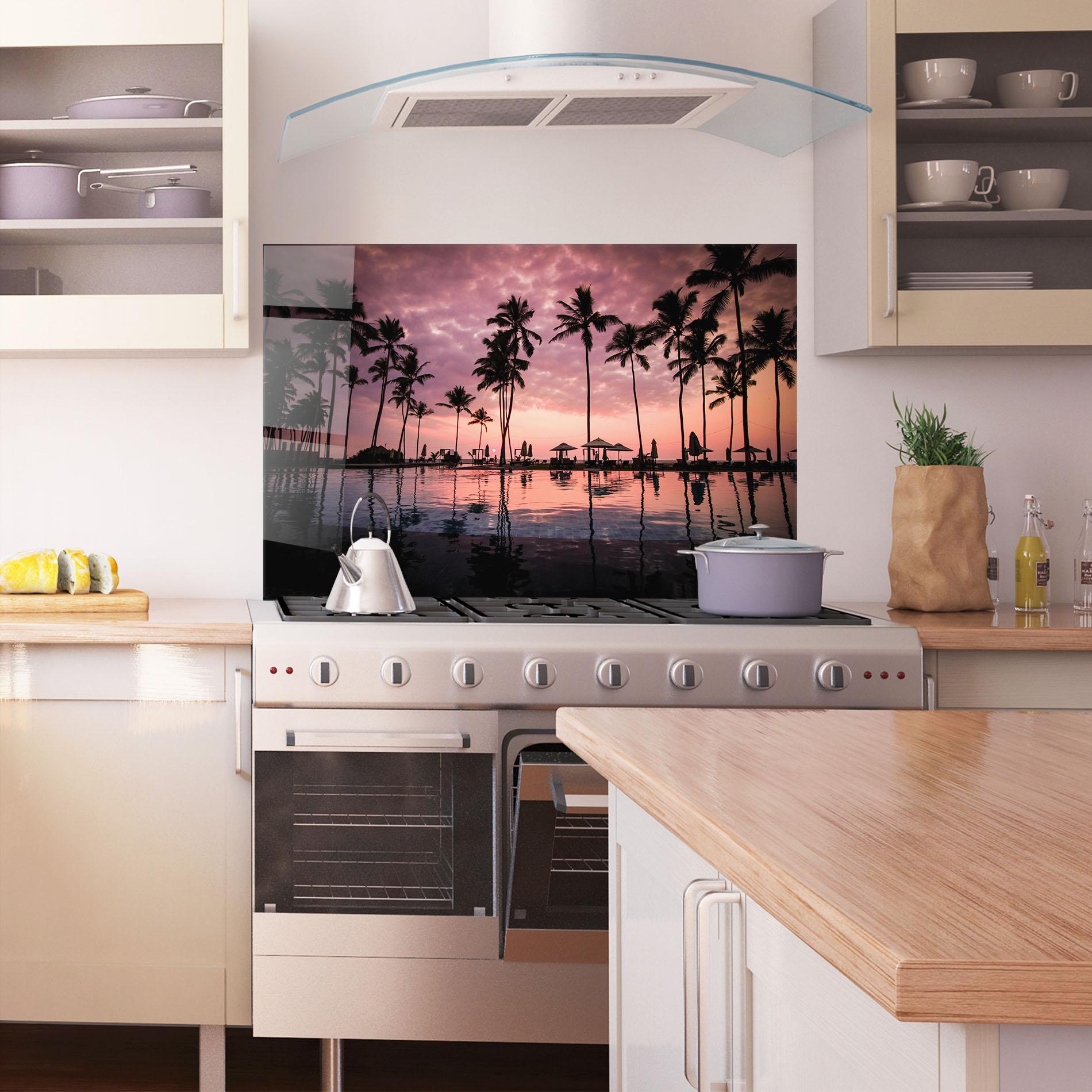 Стъклен панел за кухня Purple Sunset mockup 1