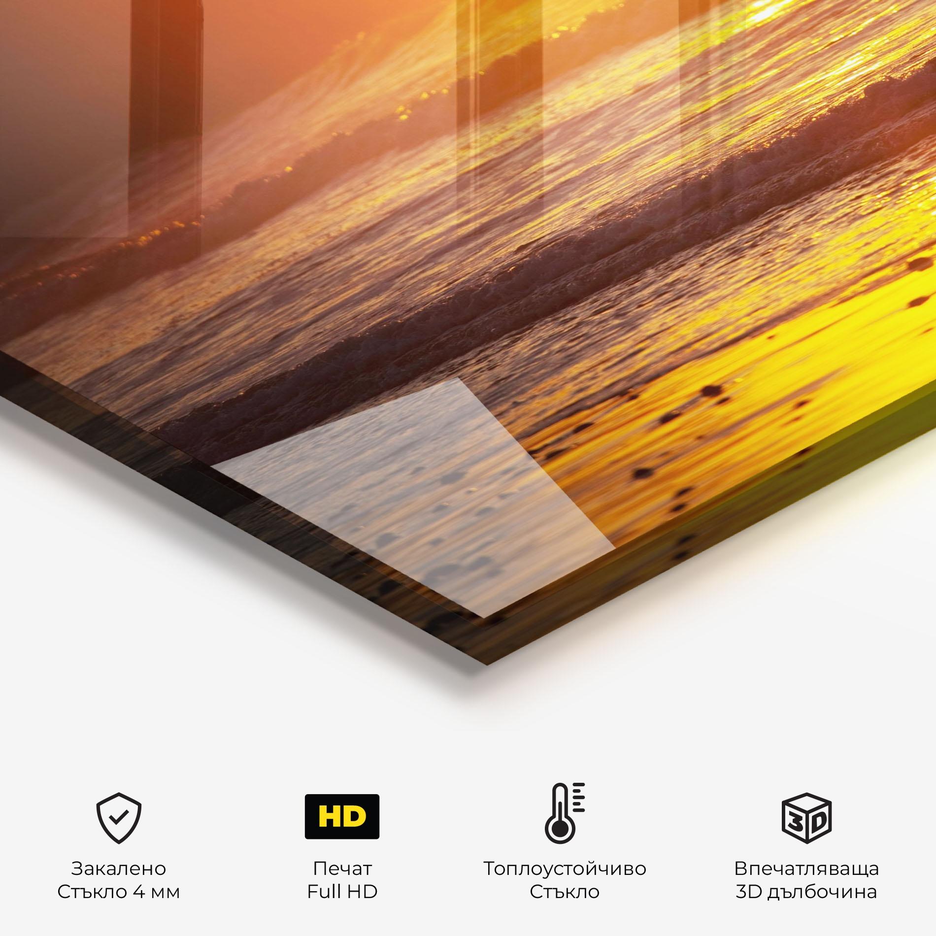 Стъклен панел за кухня Sea Sunset mockup 2