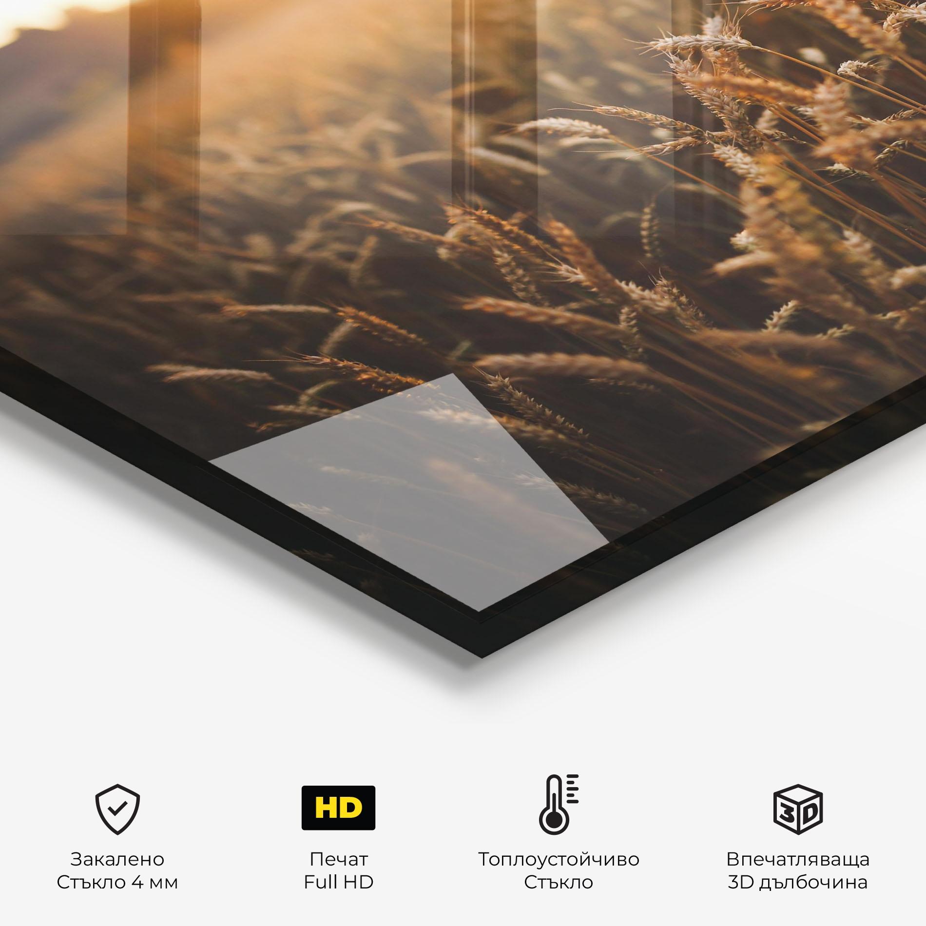 Стъклен панел за кухня Summer Field mockup 2