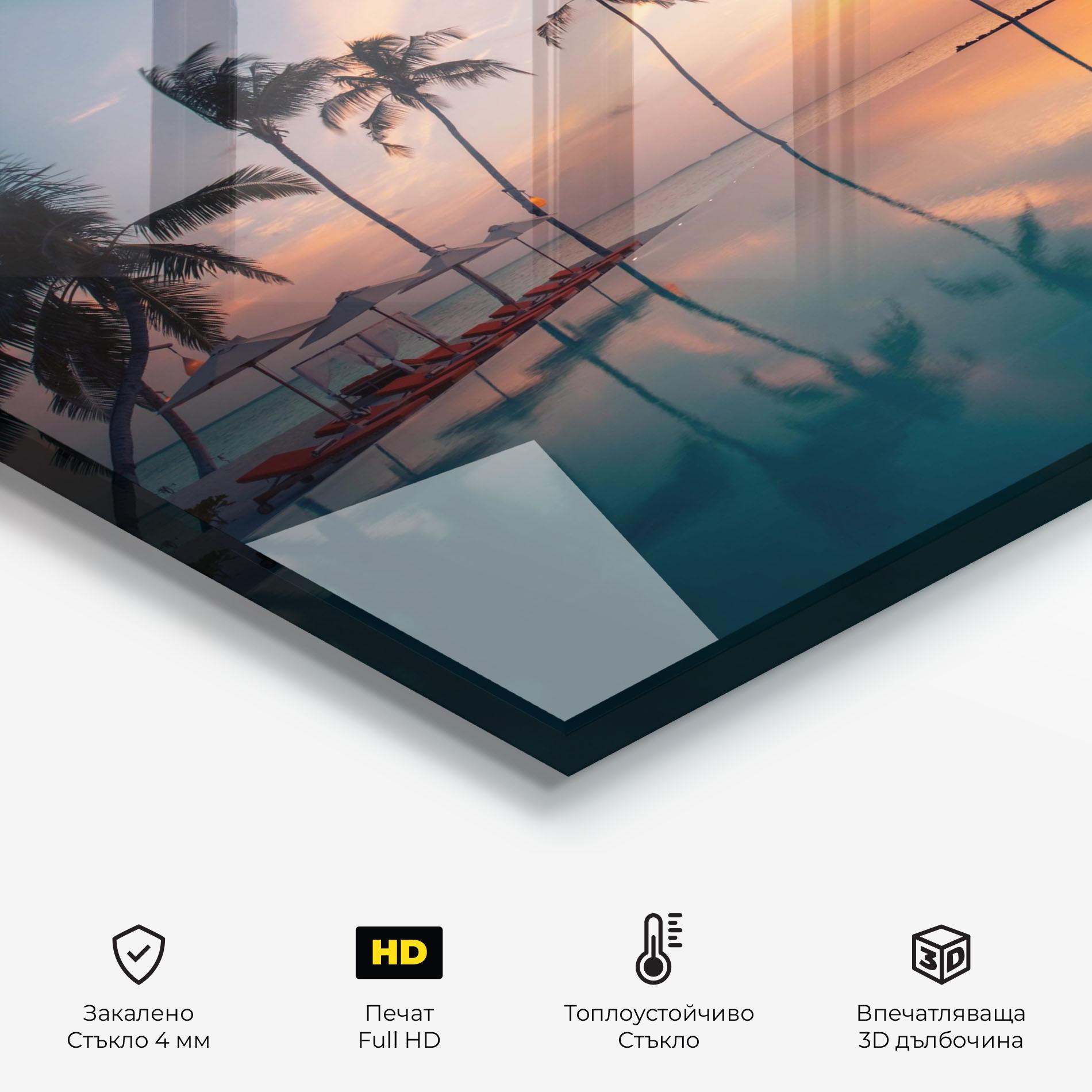 Стъклен панел за кухня Tropical Beach mockup 2