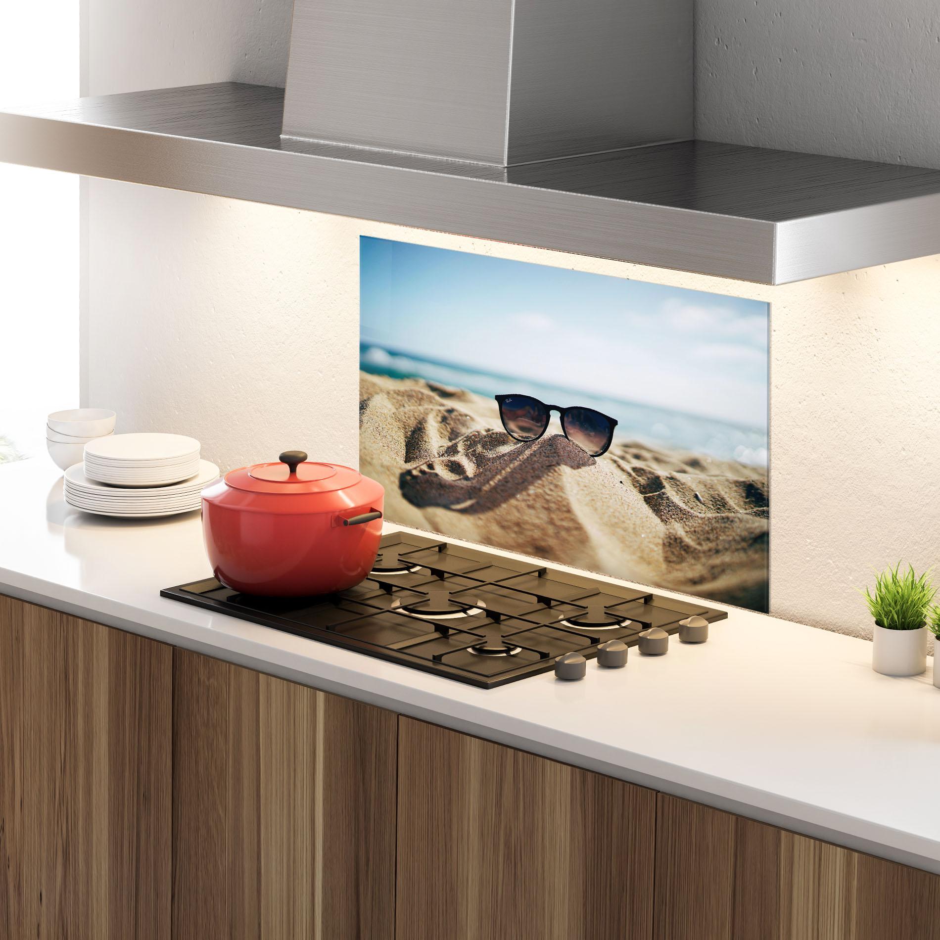 Стъклен панел за кухня Sand Glasses mockup 4