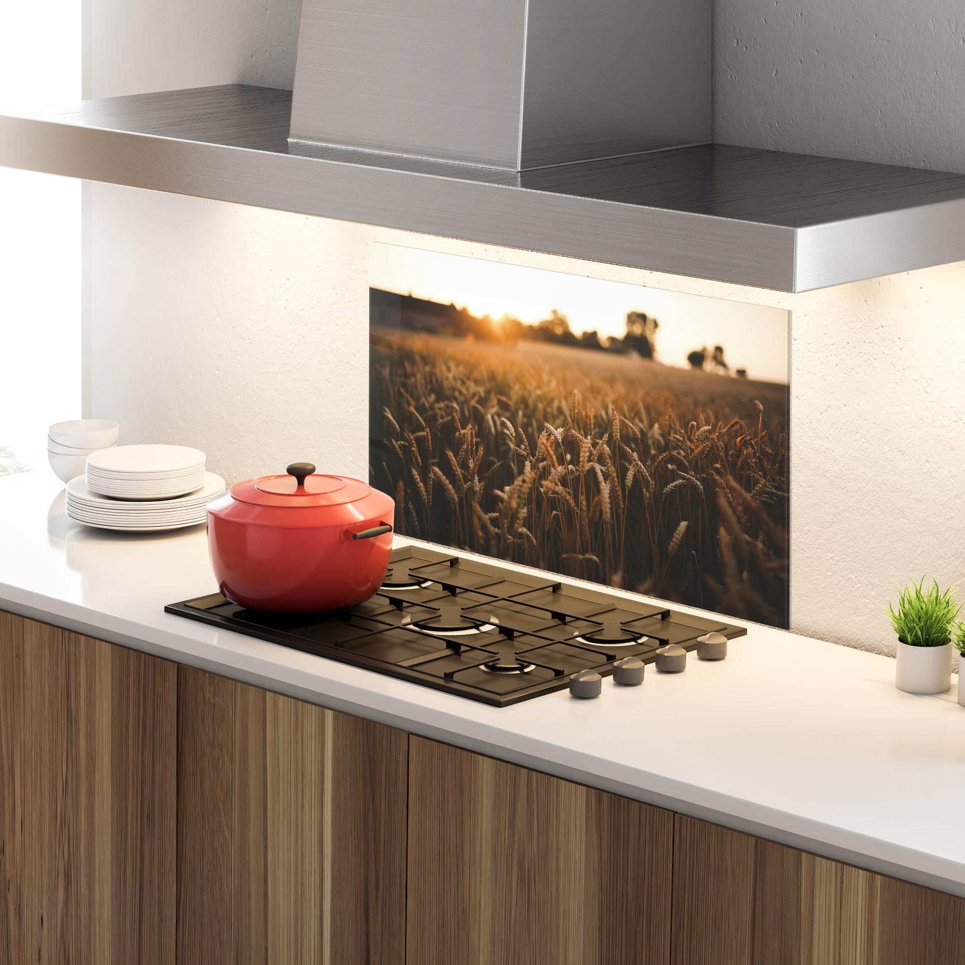 Стъклен панел за кухня Summer Field mockup 4