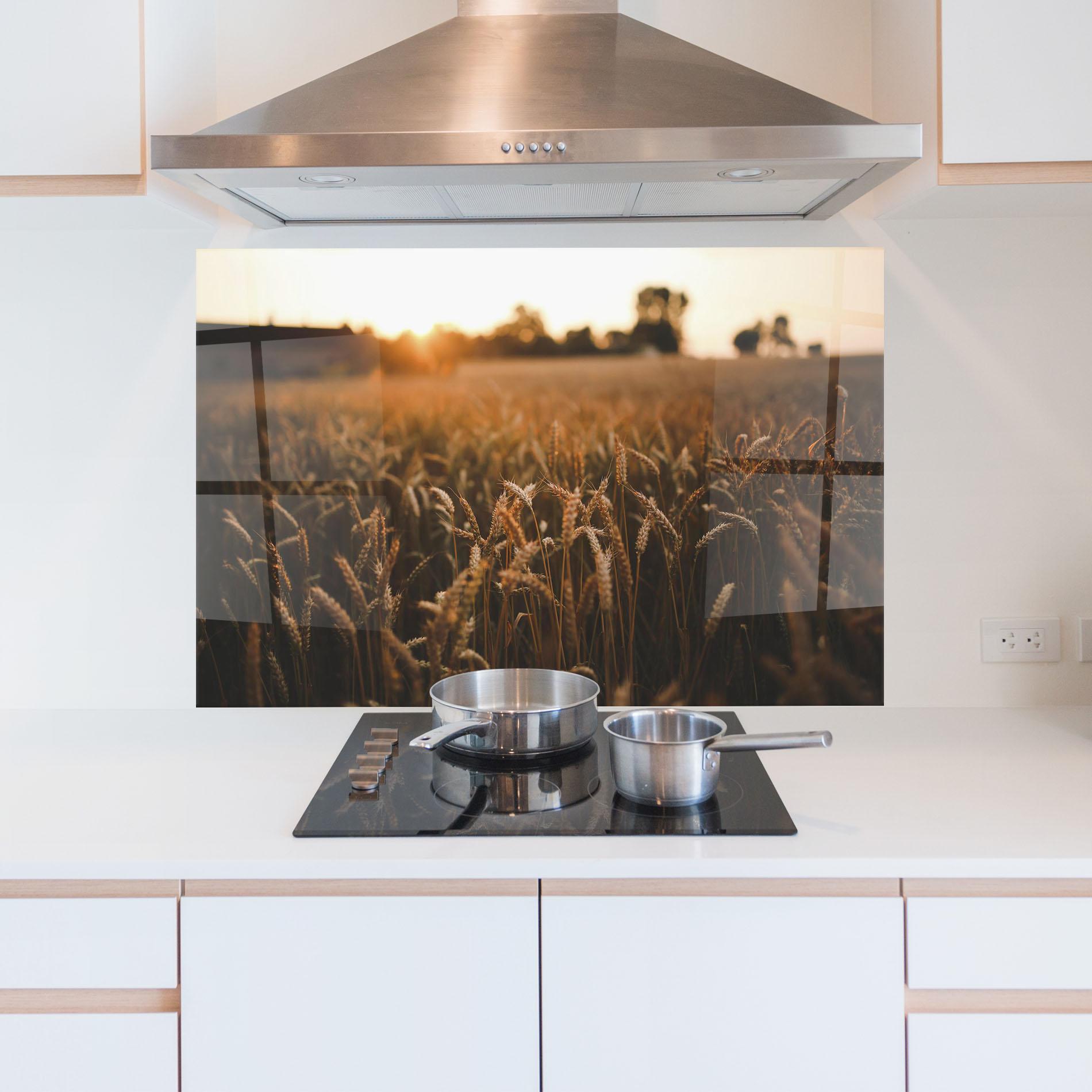 Стъклен панел за кухня Summer Field mockup 5