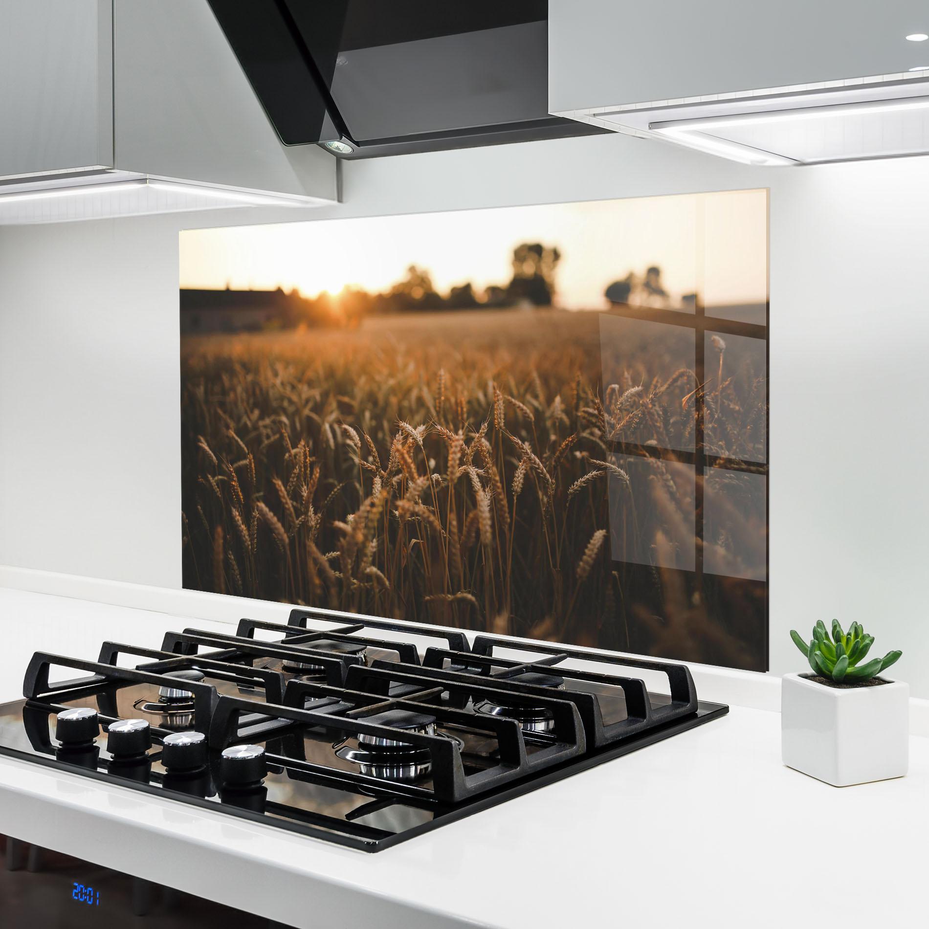 Стъклен панел за кухня Summer Field mockup 6