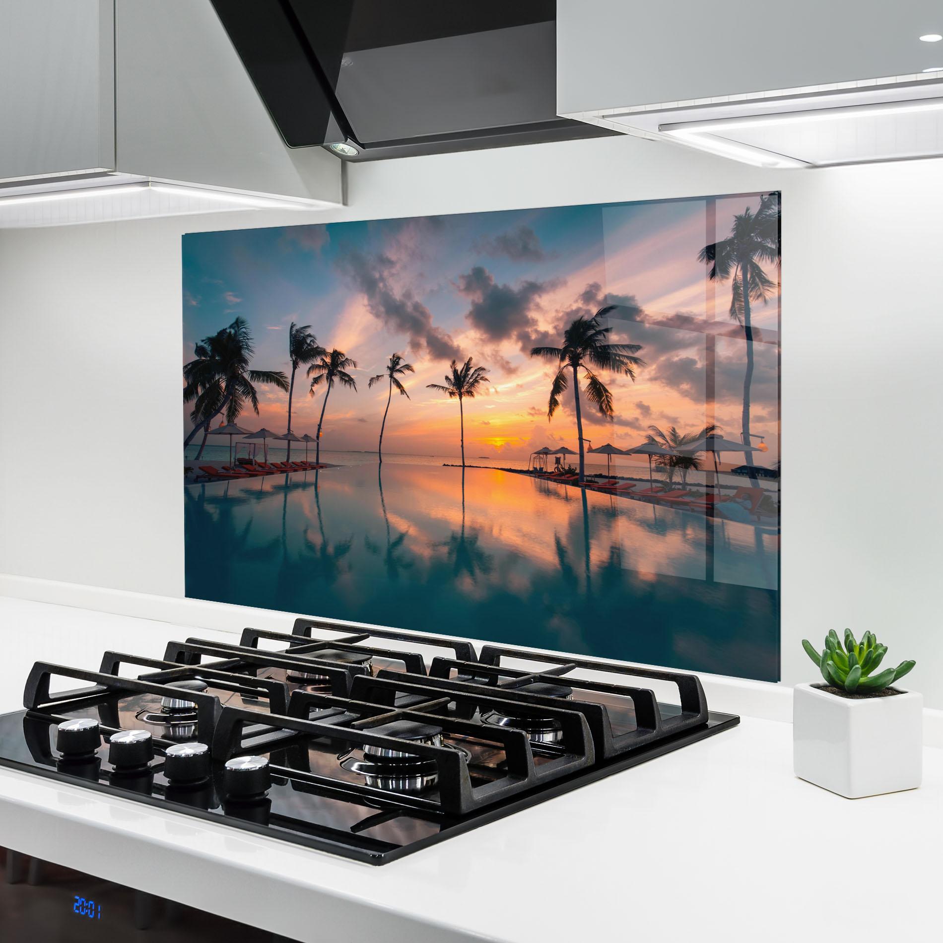 Стъклен панел за кухня Tropical Beach mockup 6